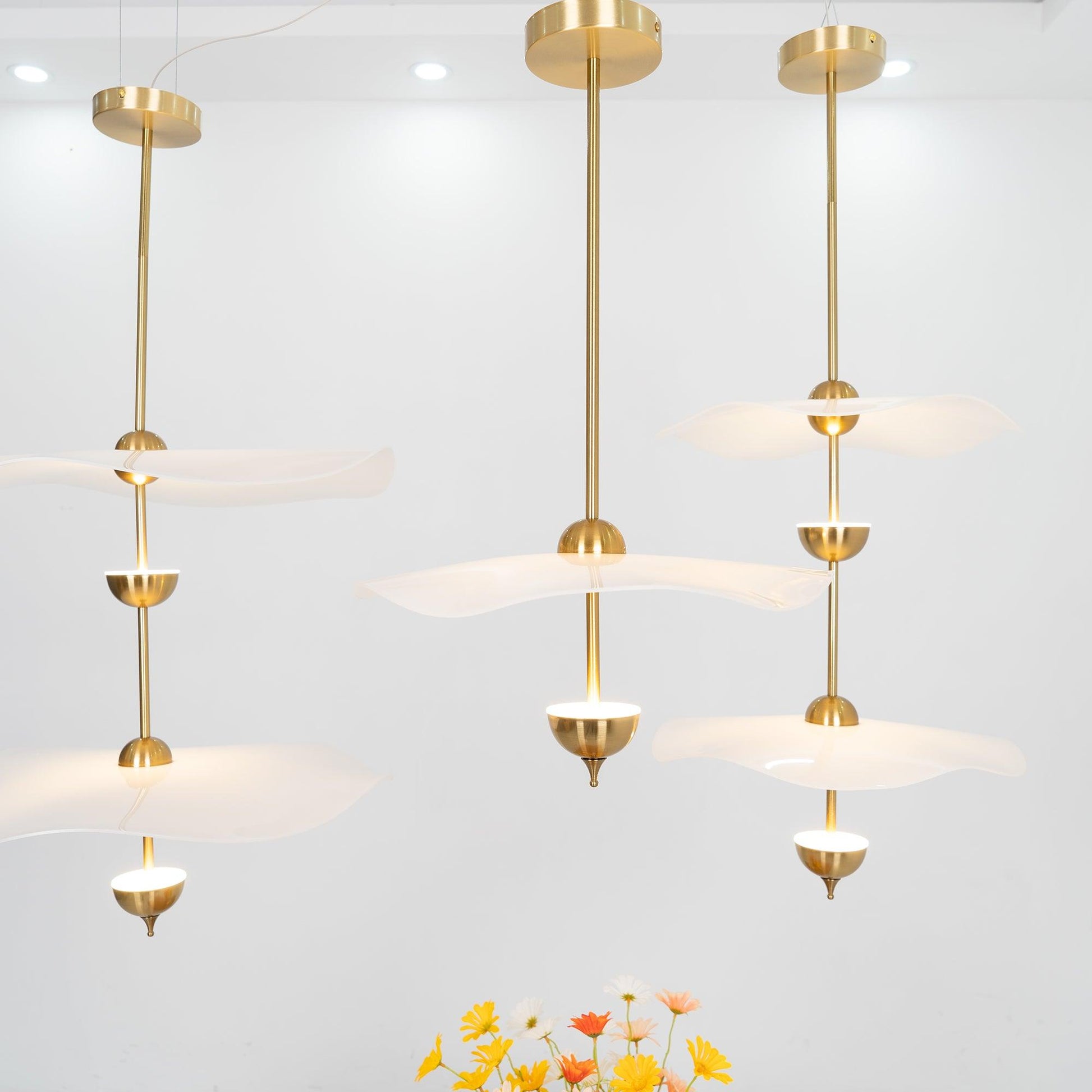 Lustra Pendant Light Double Biscuit for Living Room-Neutral Decor