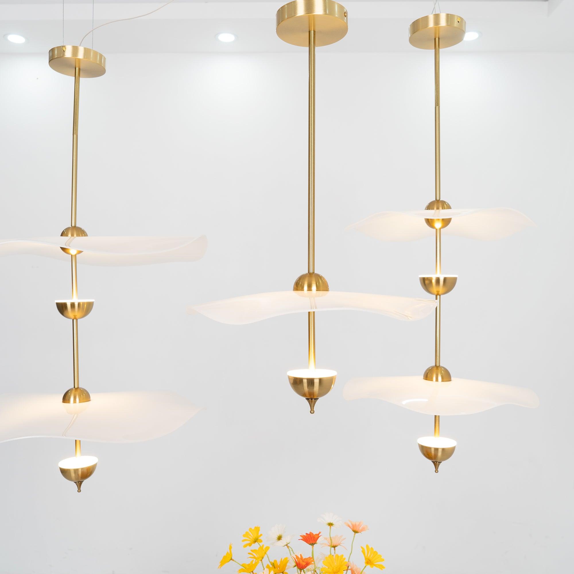 Lustra Pendant Light Double Biscuit for Living Room-Neutral Decor