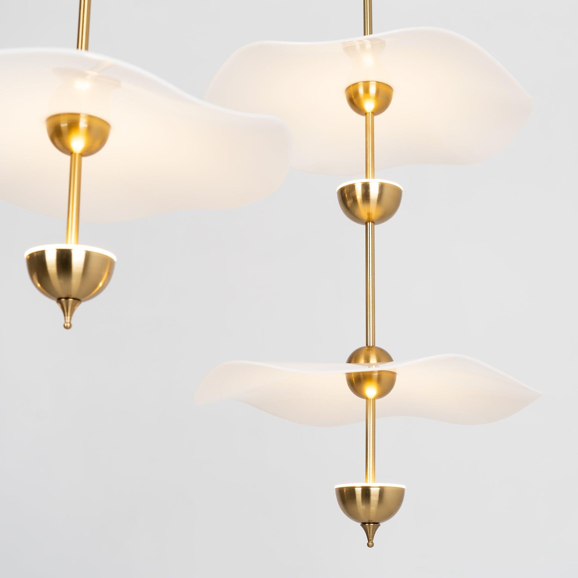 Lustra Pendant Light Double Biscuit for Living Room-Neutral Decor