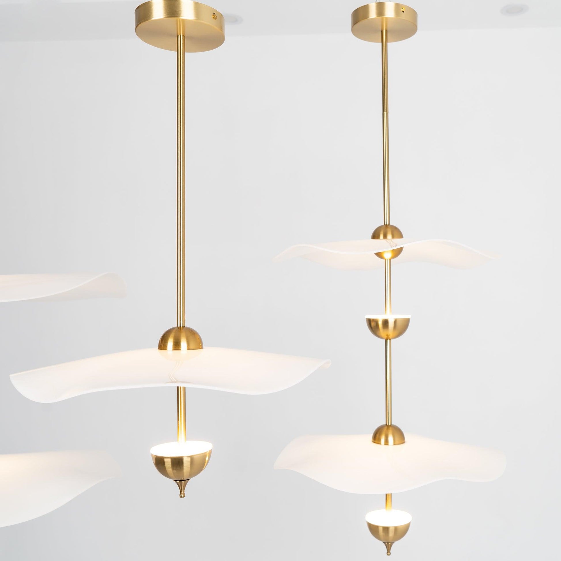 Lustra Pendant Light Double Biscuit for Living Room-Neutral Decor