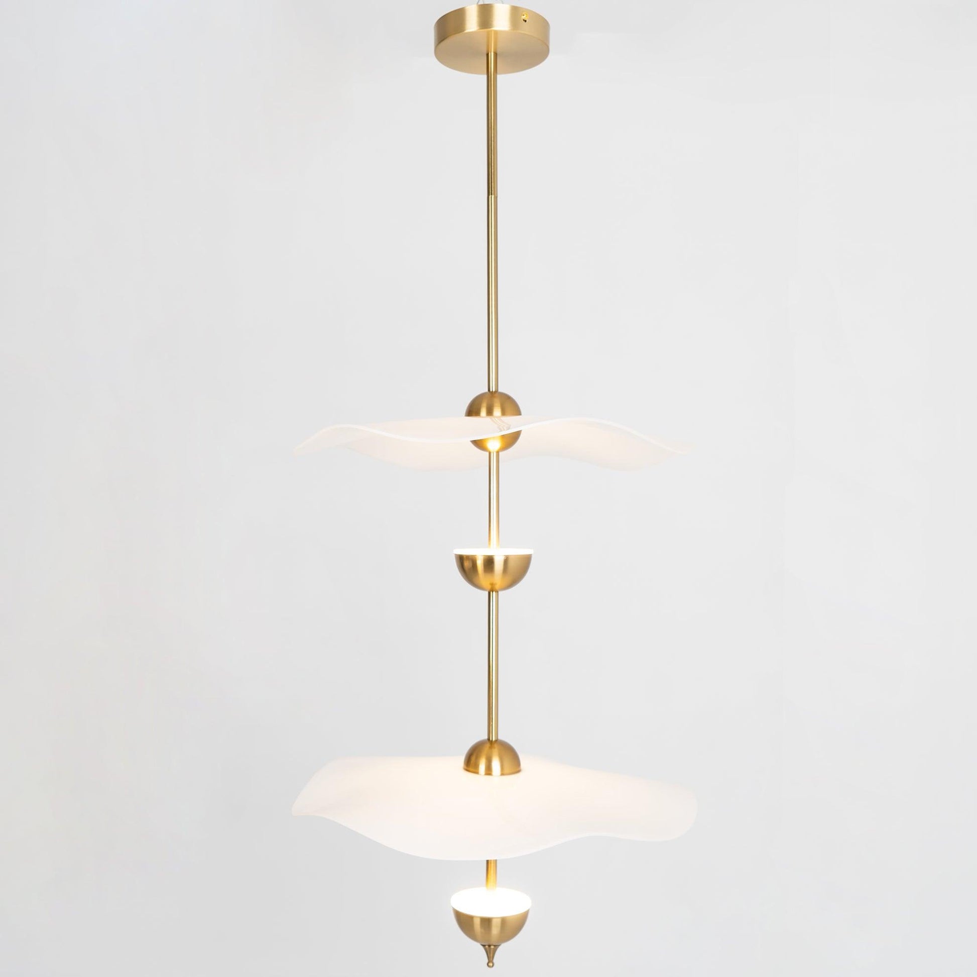 Lustra Pendant Light Double Biscuit for Living Room-Neutral Decor