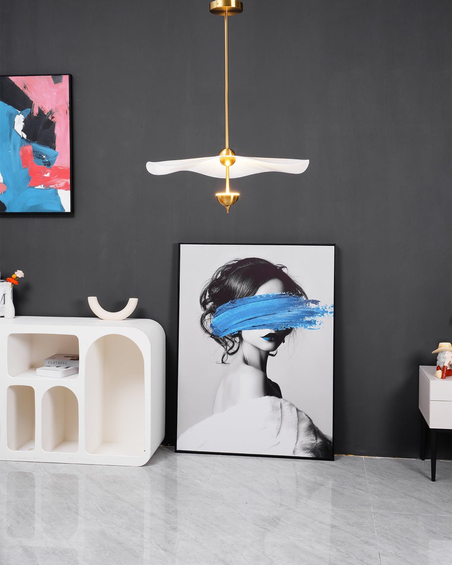 Lustra Pendant Light Double Biscuit for Living Room-Neutral Decor