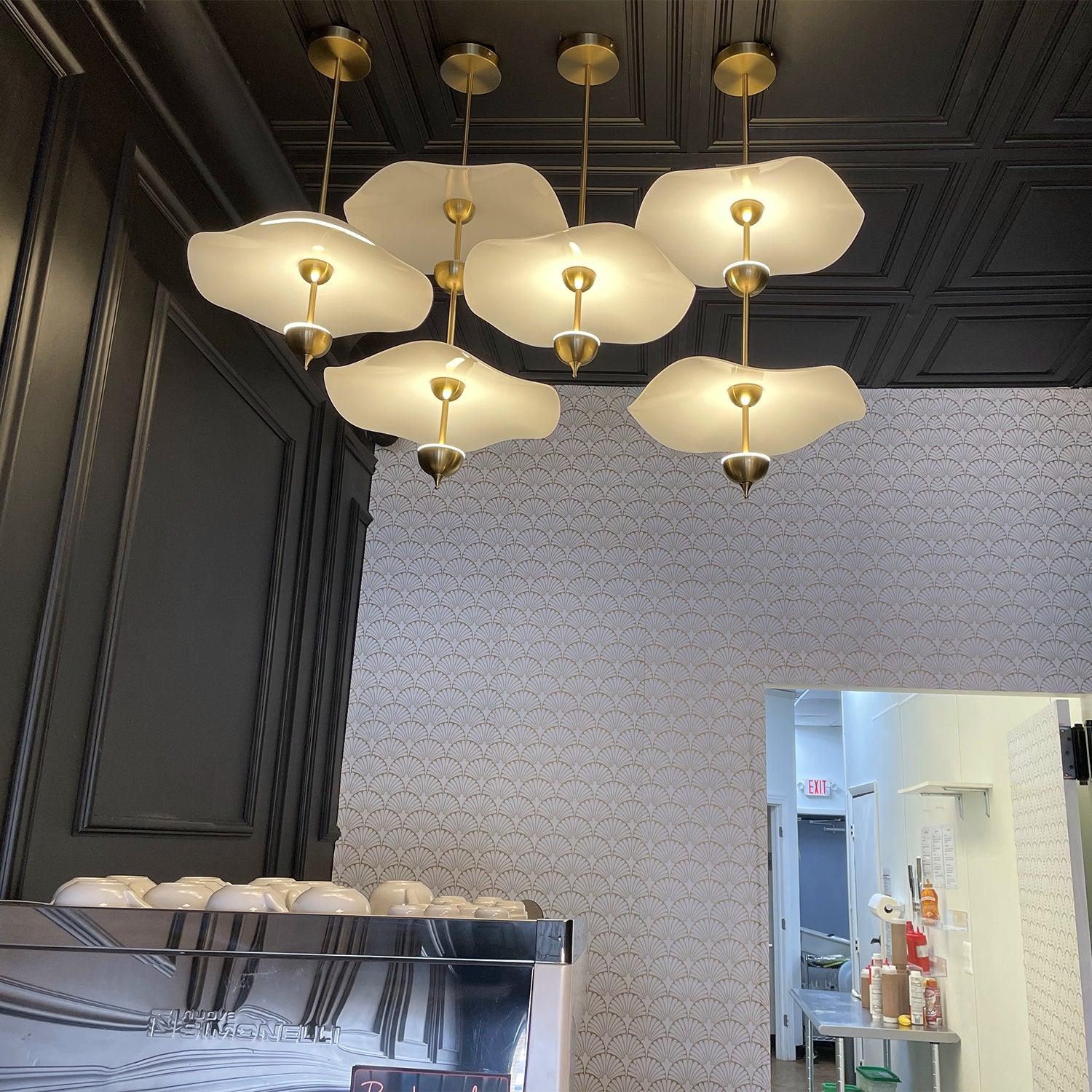 Lustra Pendant Light Double Biscuit for Living Room-Neutral Decor