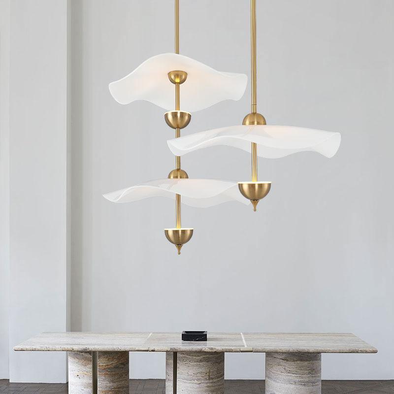 Lustra Pendant Light Double Biscuit for Living Room-Neutral Decor