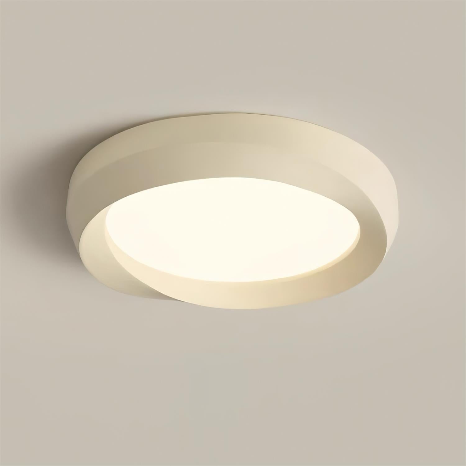 Ceiling Lamp Resin with Soft Curved Frame in Neutral Tones