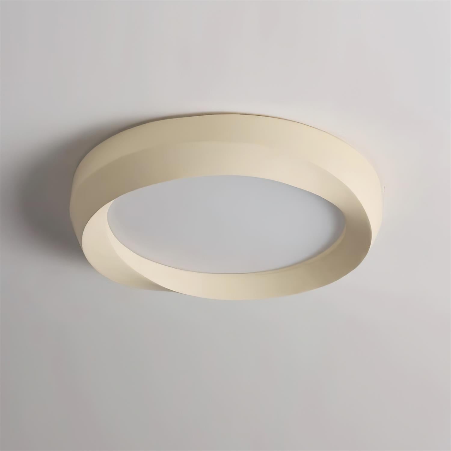 Ceiling Lamp Resin with Soft Curved Frame in Neutral Tones