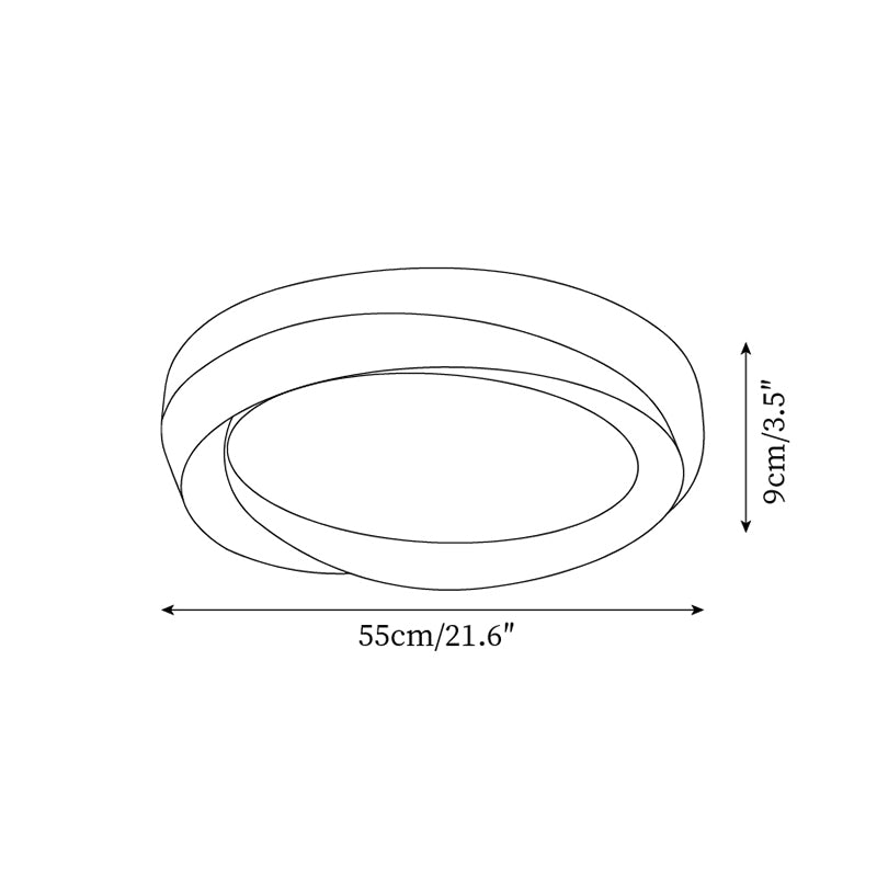 Ceiling Lamp Resin with Soft Curved Frame in Neutral Tones