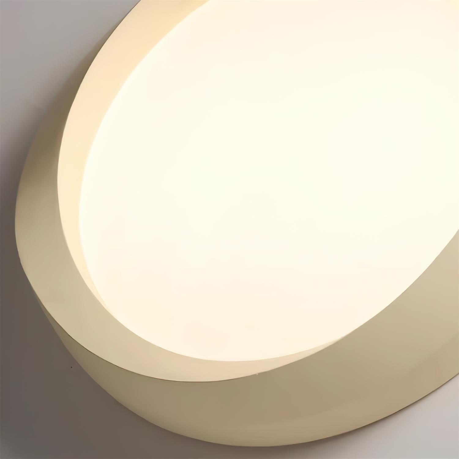 Ceiling Lamp Resin with Soft Curved Frame in Neutral Tones