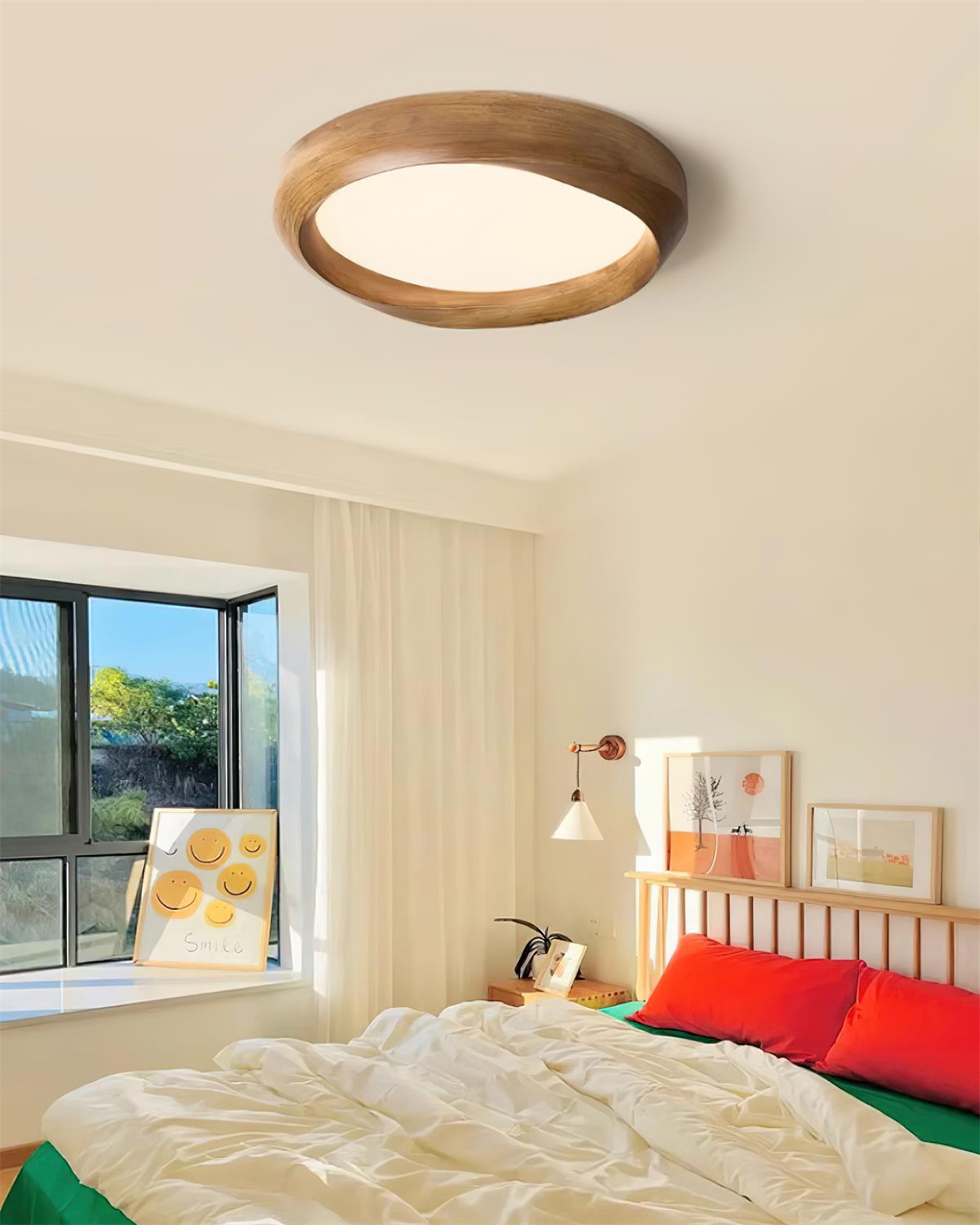 Ceiling Lamp Resin with Soft Curved Frame in Neutral Tones