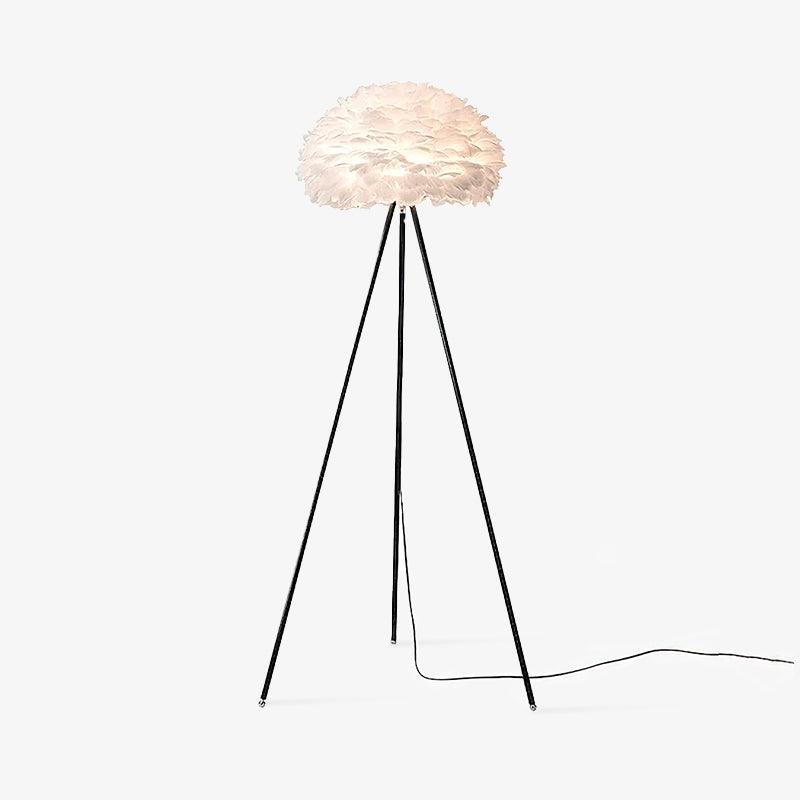 Ivthaar Organic Feather Floor Lamp-Neutral Decor