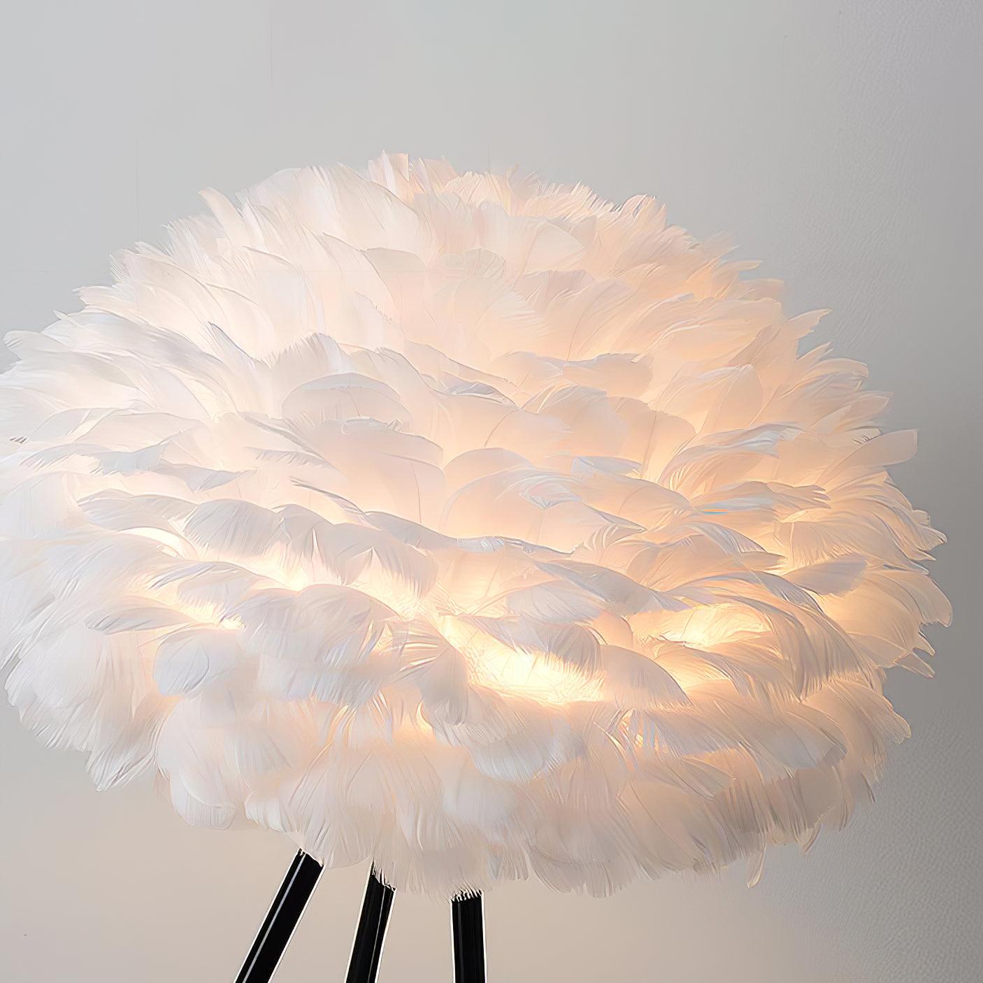 Ivthaar Organic Feather Floor Lamp-Neutral Decor