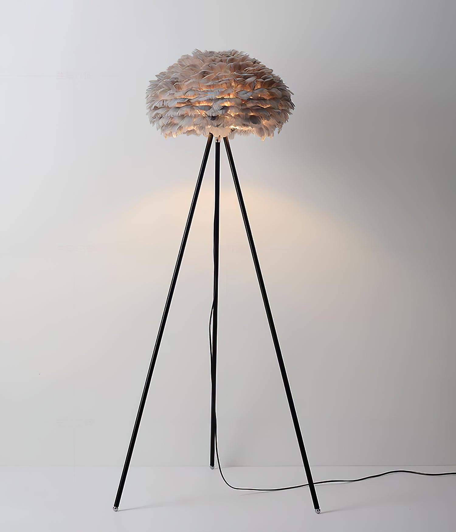 Ivthaar Organic Feather Floor Lamp-Neutral Decor