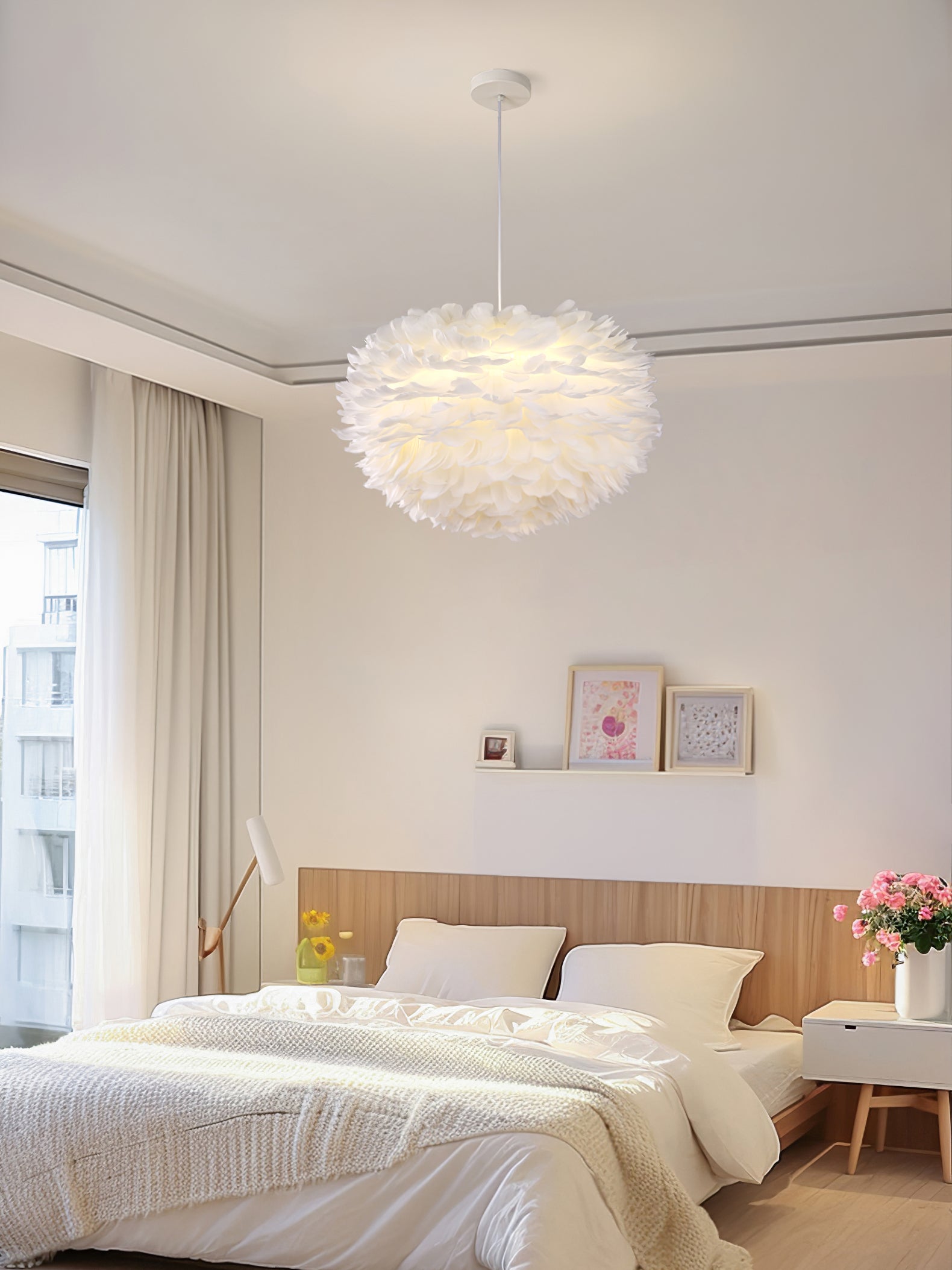 Deveno Feathers Pendant Lamp-Neutral Decor