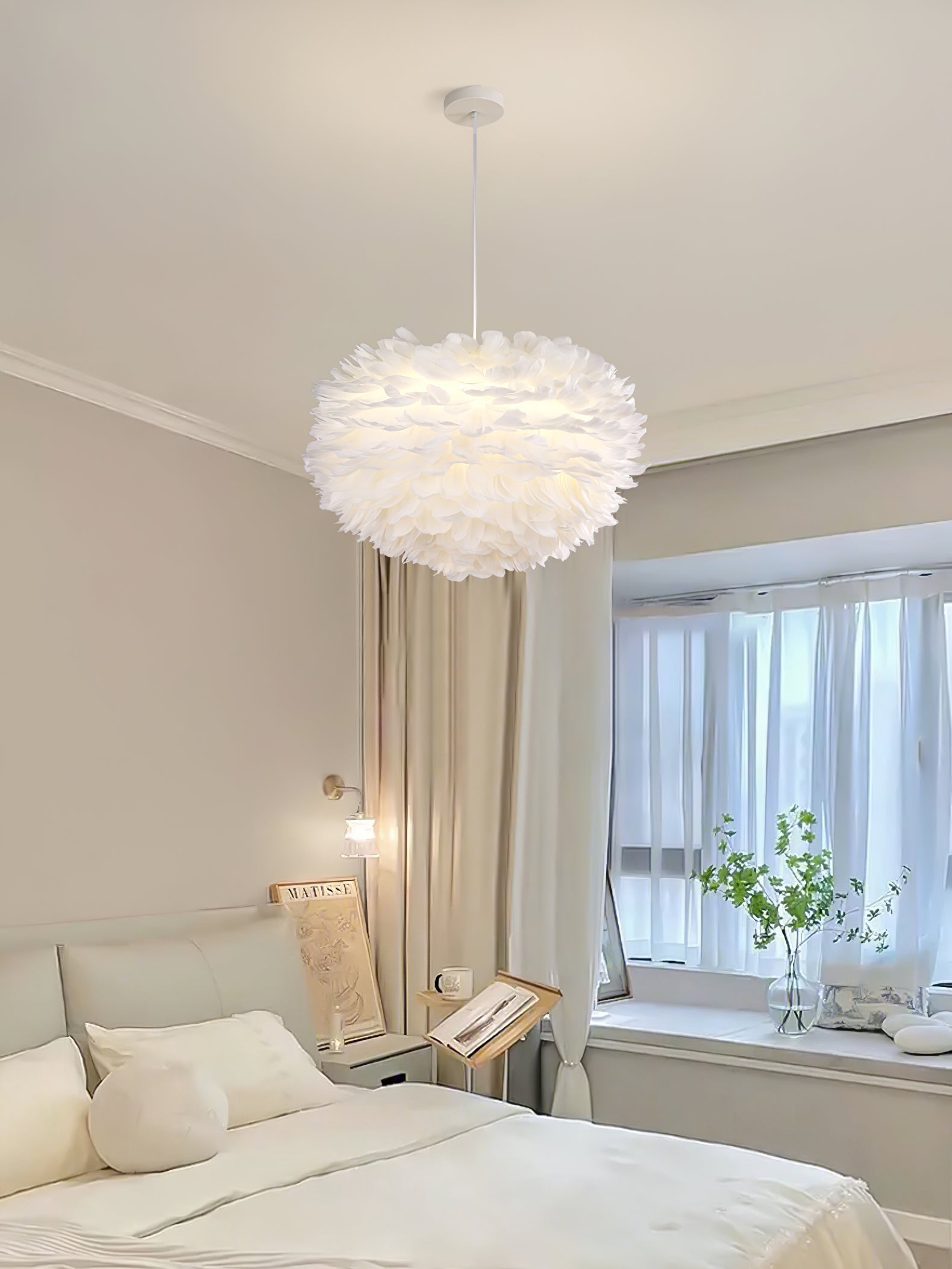 Deveno Feathers Pendant Lamp-Neutral Decor