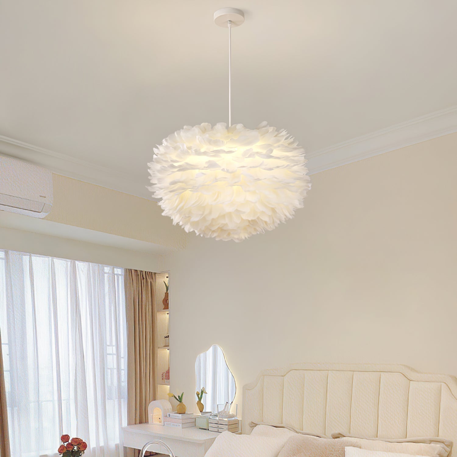 Deveno Feathers Pendant Lamp-Neutral Decor