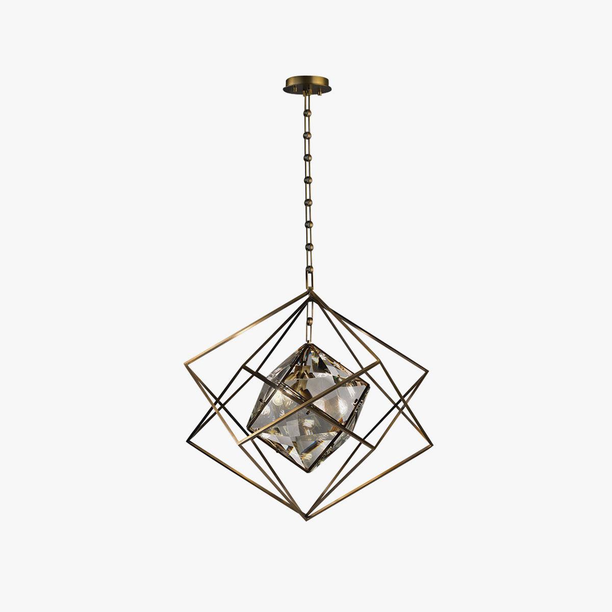 Zovin Brass & Crystal Glam Pendant Light-Neutral Decor