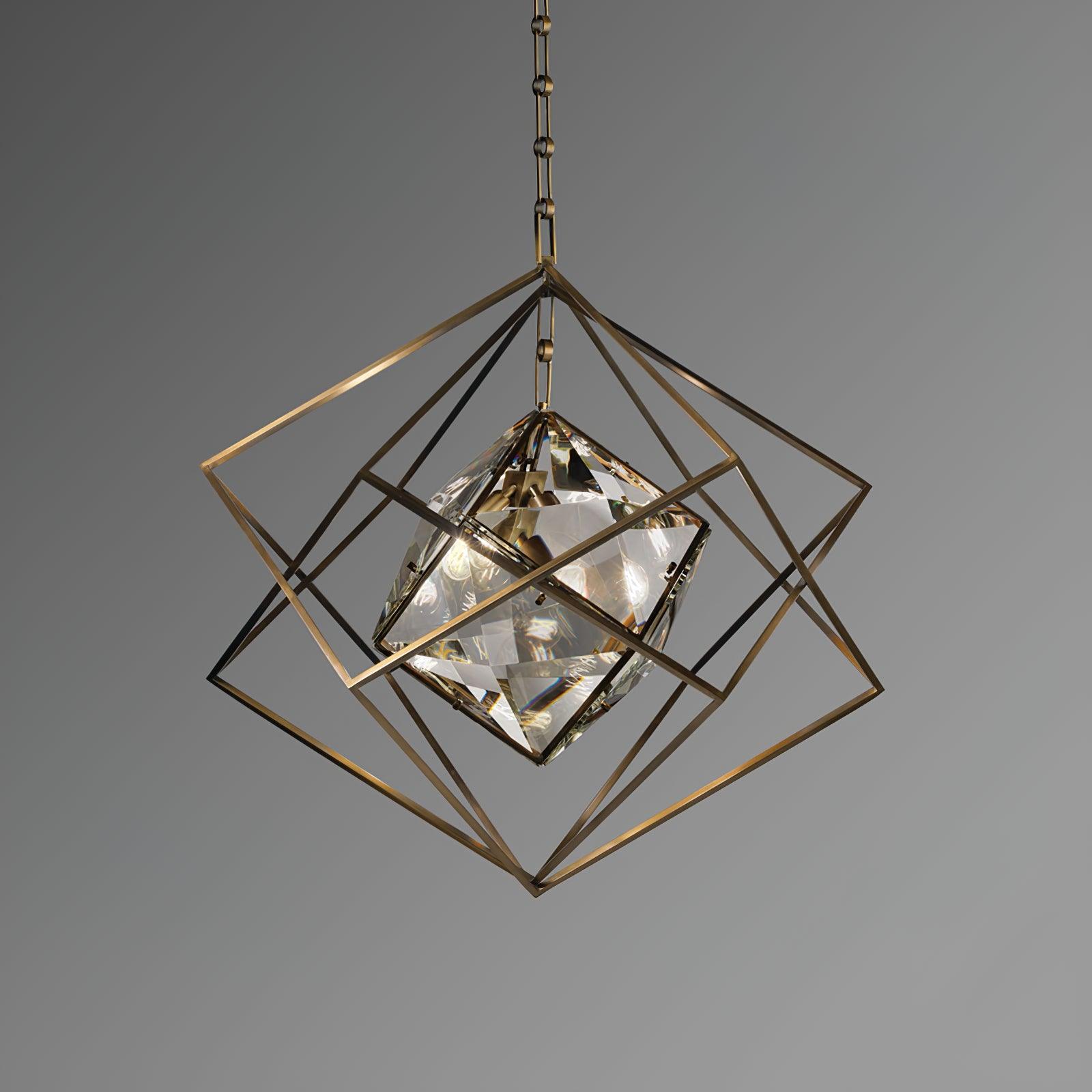 Zovin Brass & Crystal Glam Pendant Light-Neutral Decor