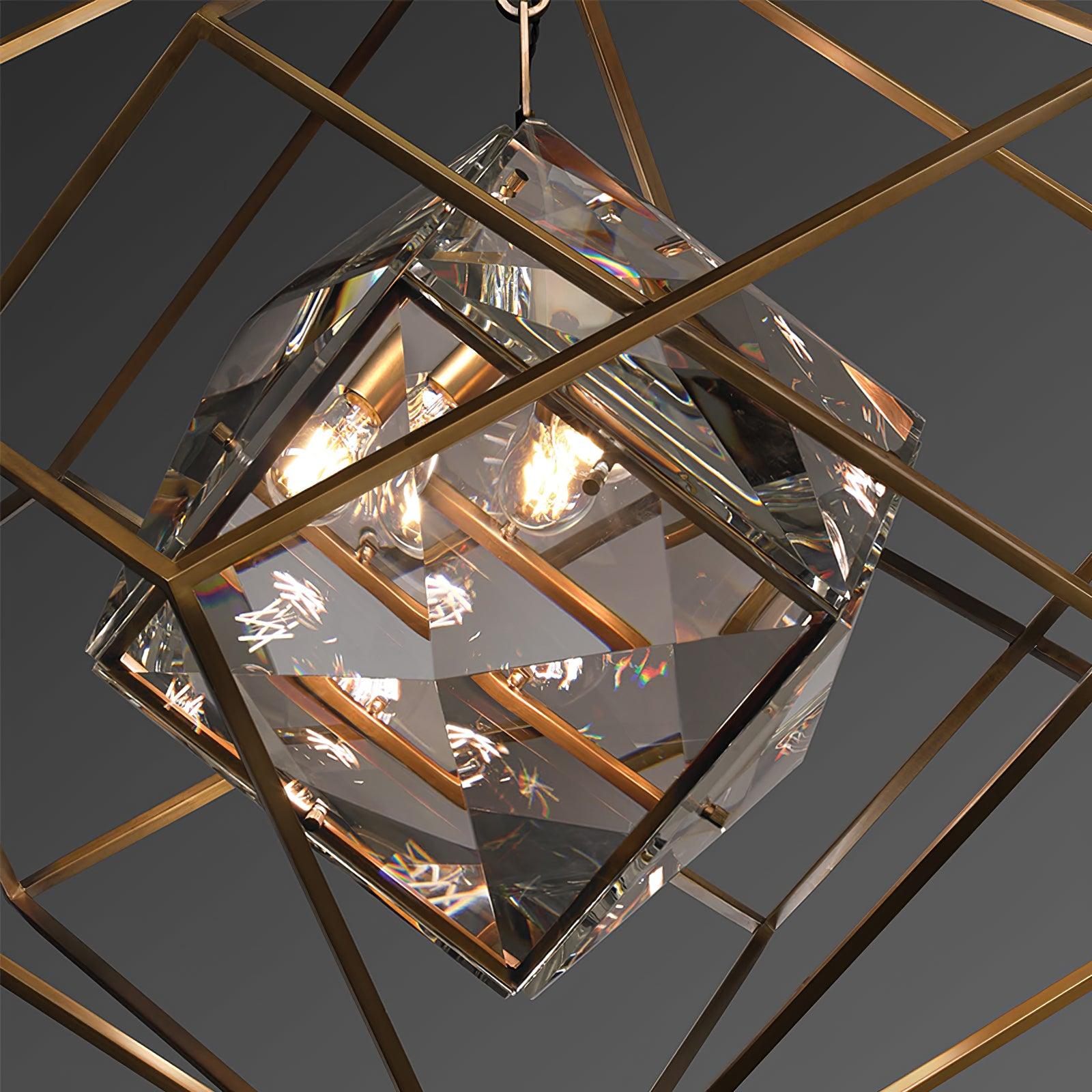 Zovin Brass & Crystal Glam Pendant Light-Neutral Decor