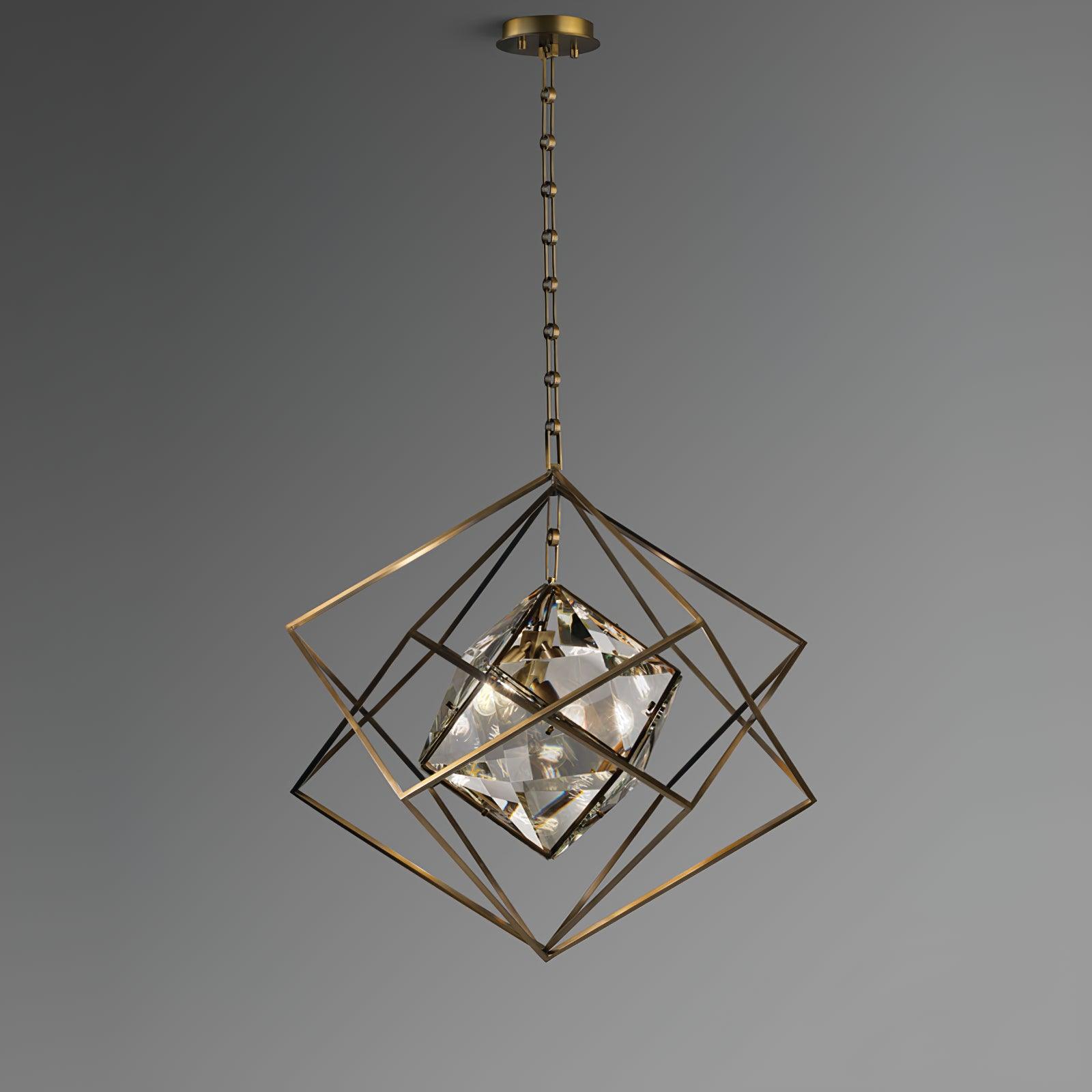 Zovin Brass & Crystal Glam Pendant Light-Neutral Decor