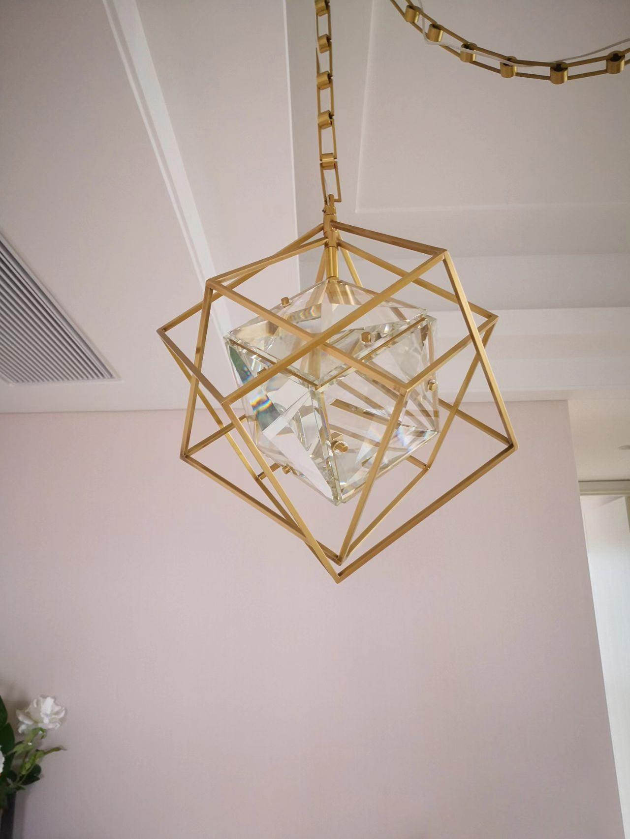 Zovin Brass & Crystal Glam Pendant Light-Neutral Decor