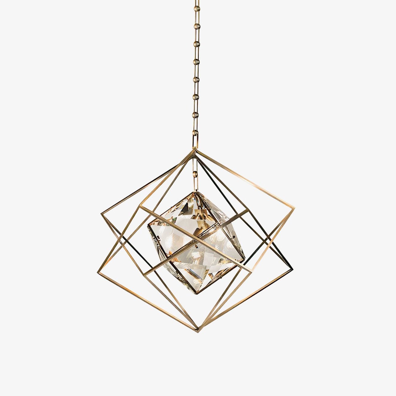 Zovin Brass & Crystal Glam Pendant Light-Neutral Decor