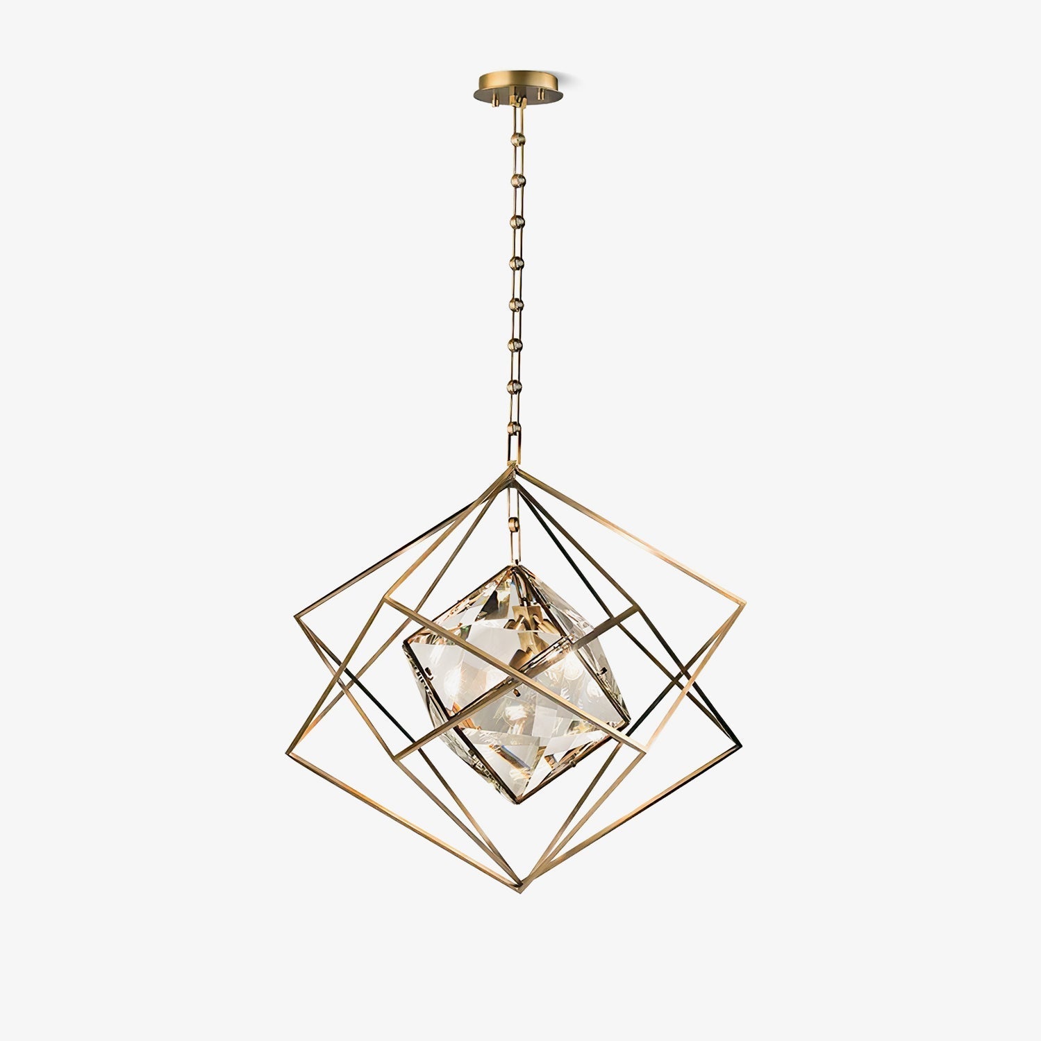 Zovin Brass & Crystal Glam Pendant Light-Neutral Decor