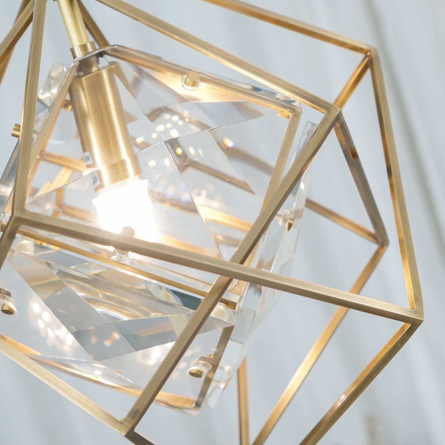 Zovin Brass & Crystal Glam Pendant Light-Neutral Decor