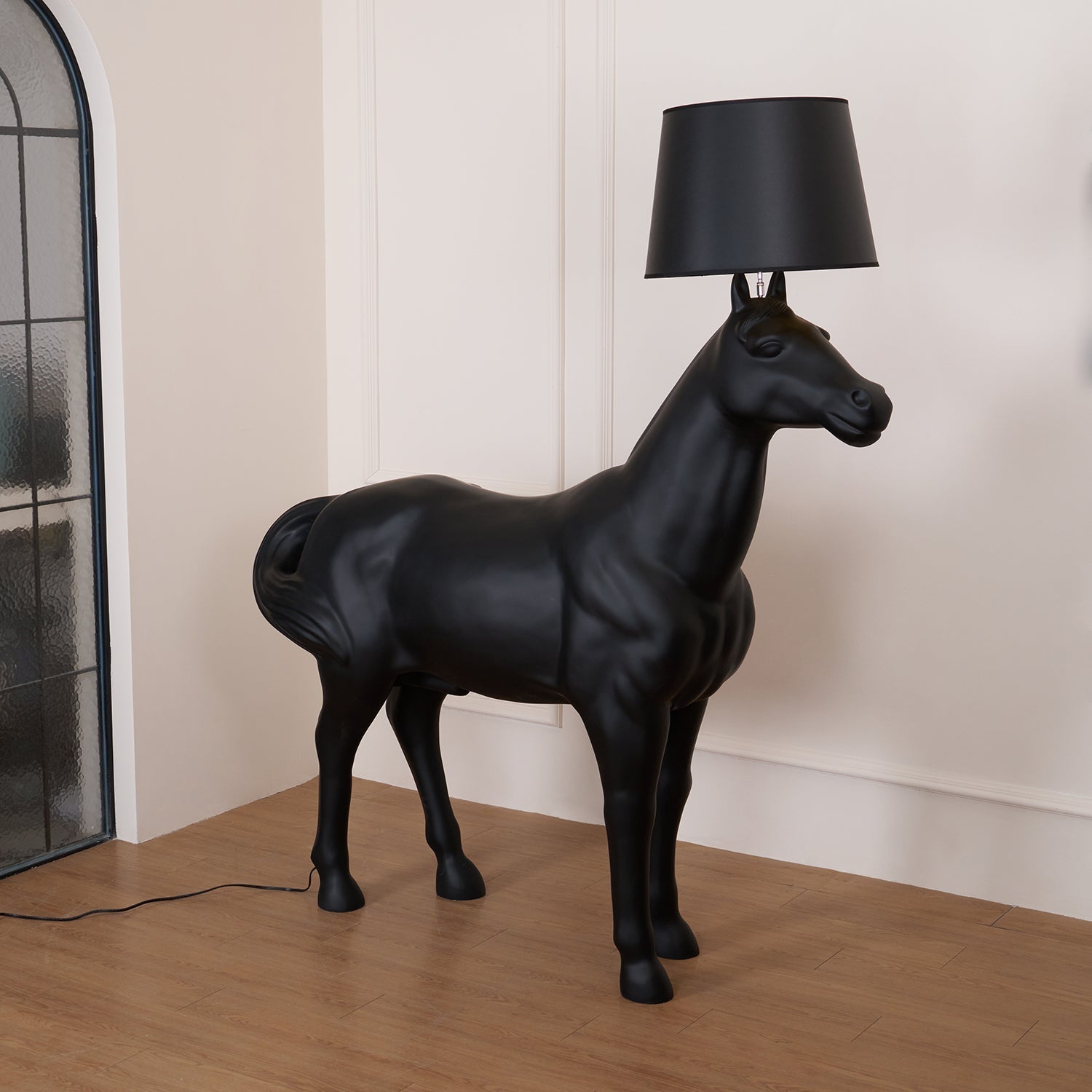Miron Plastic Fabric Floor Lamp-Neutral Decor