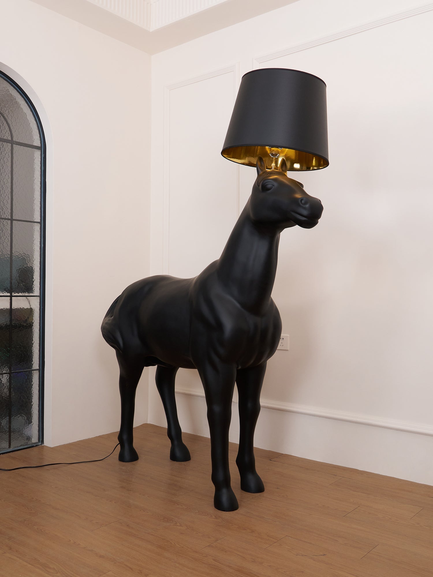 Miron Plastic Fabric Floor Lamp-Neutral Decor