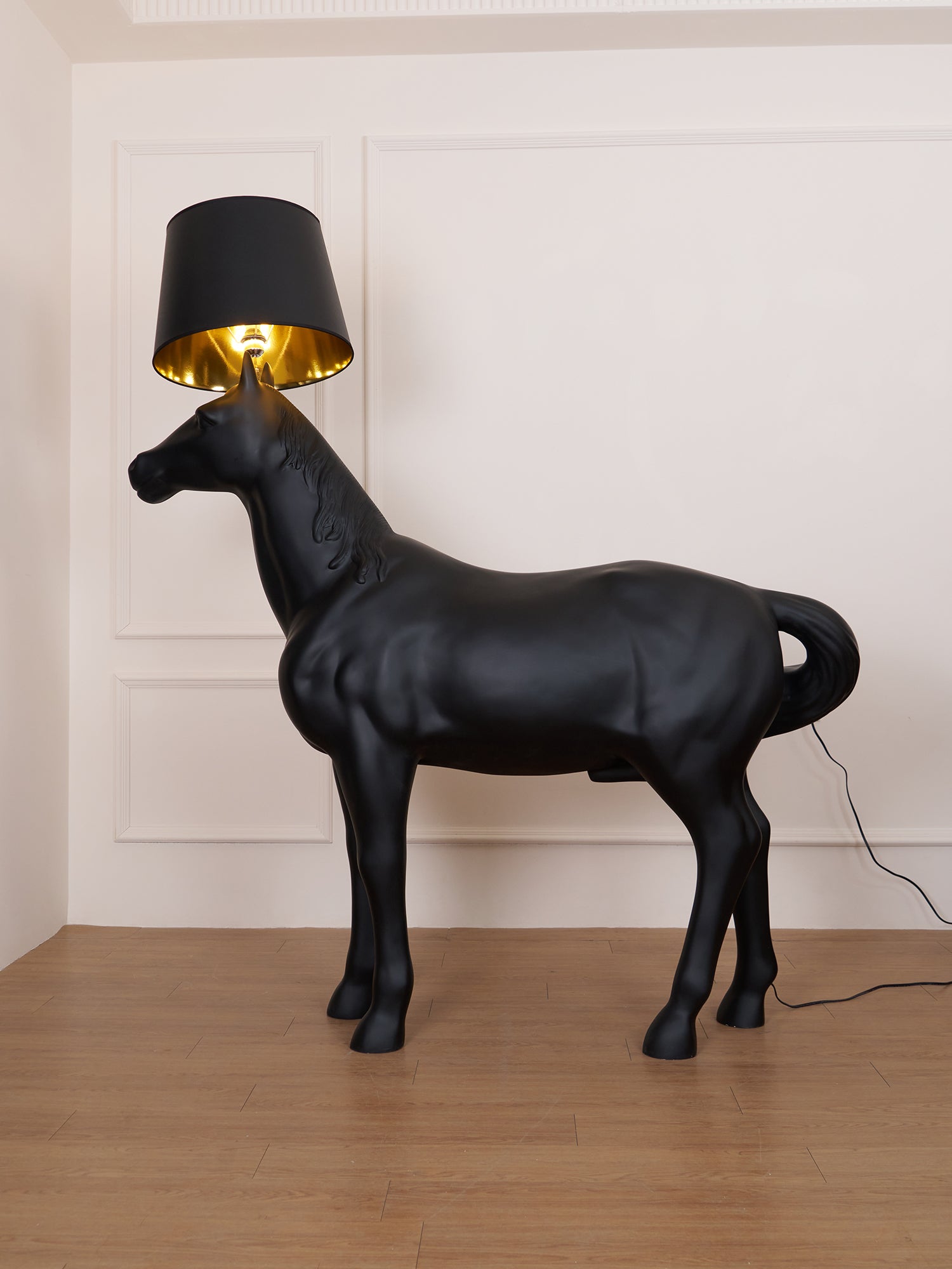 Miron Plastic Fabric Floor Lamp-Neutral Decor