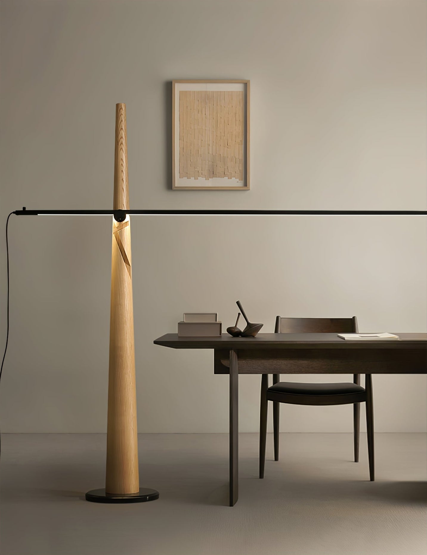 Ovelila Minimalist Wood Floor Lamp-Neutral Decor