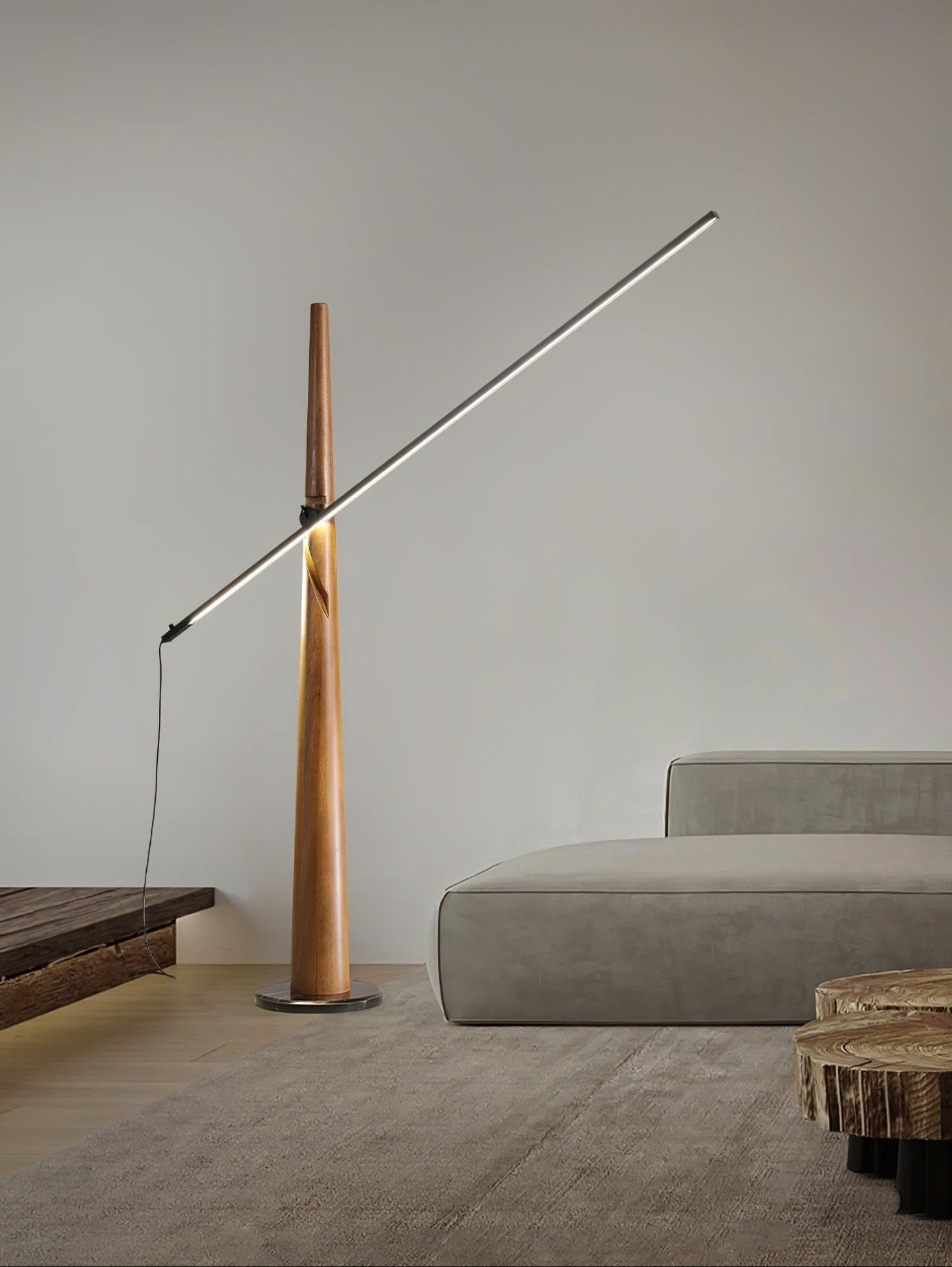 Ovelila Minimalist Wood Floor Lamp-Neutral Decor