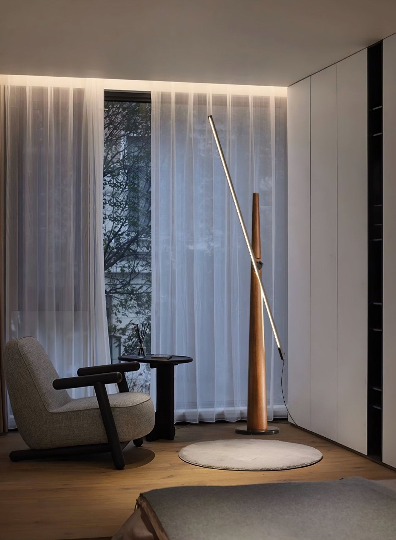 Ovelila Minimalist Wood Floor Lamp-Neutral Decor