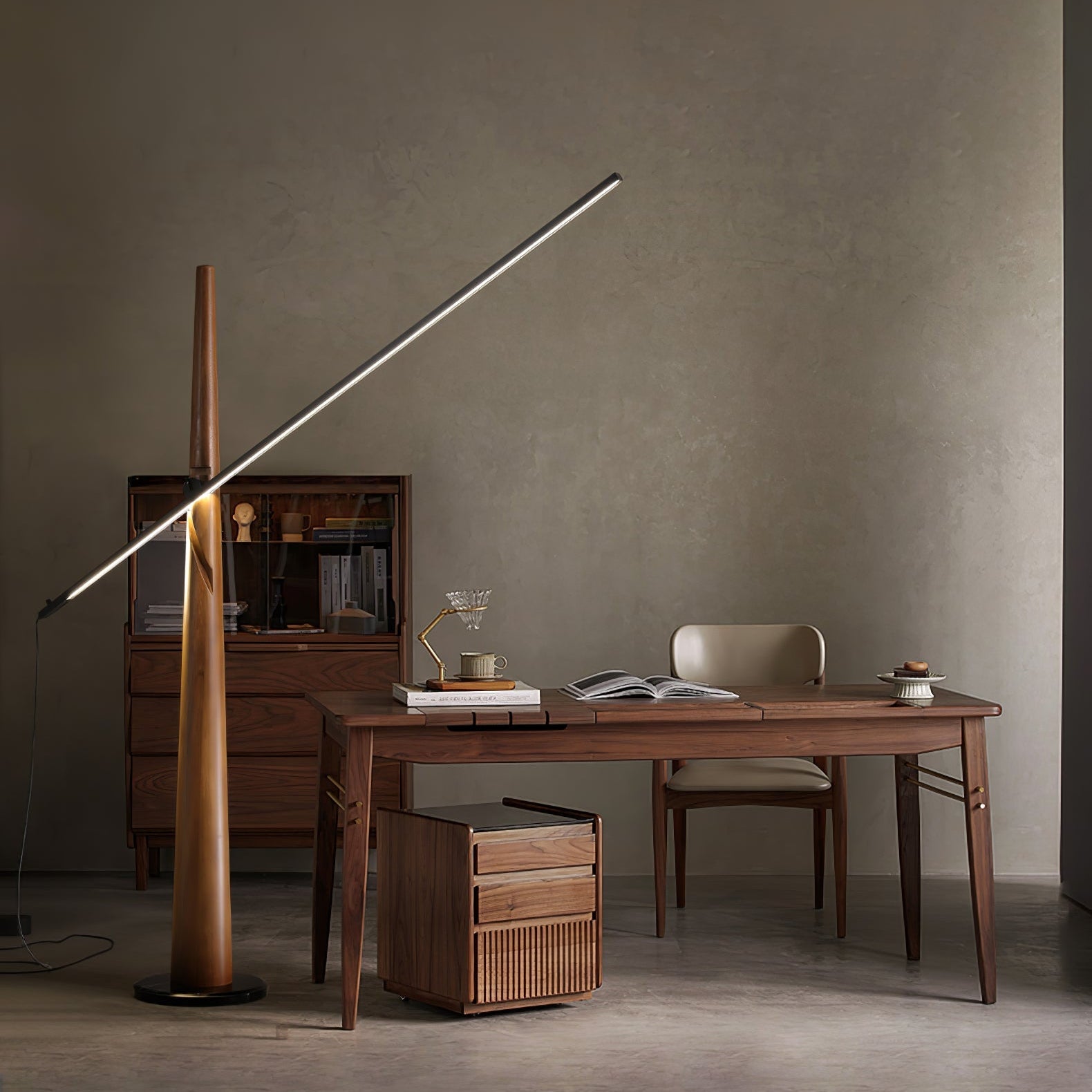 Ovelila Minimalist Wood Floor Lamp-Neutral Decor