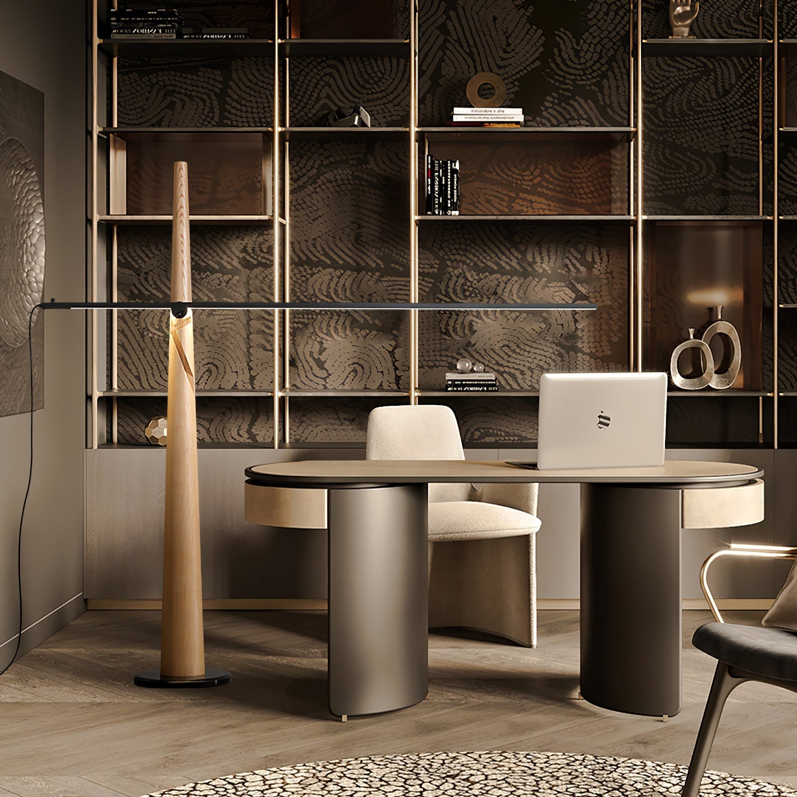 Ovelila Minimalist Wood Floor Lamp-Neutral Decor