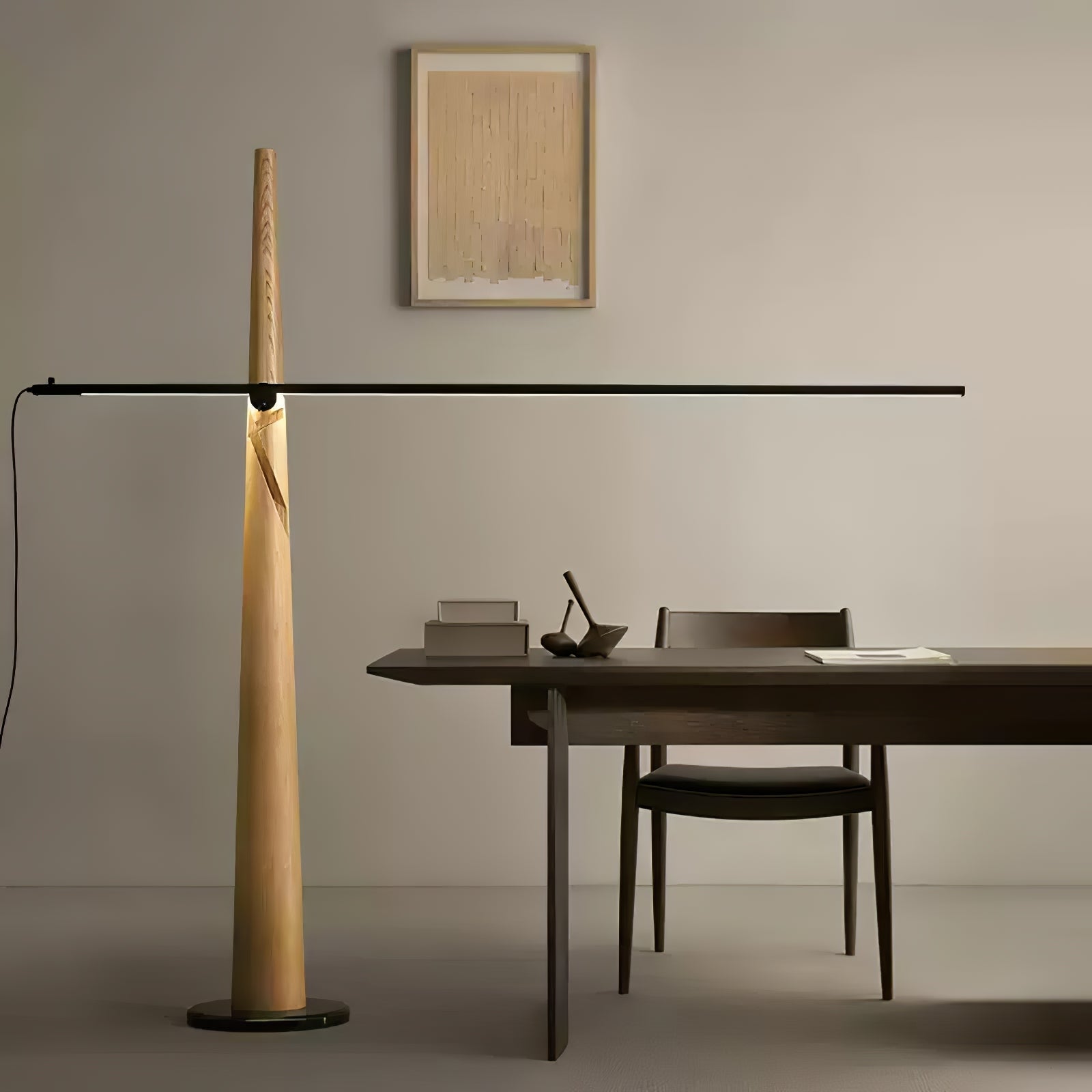 Ovelila Minimalist Wood Floor Lamp-Neutral Decor