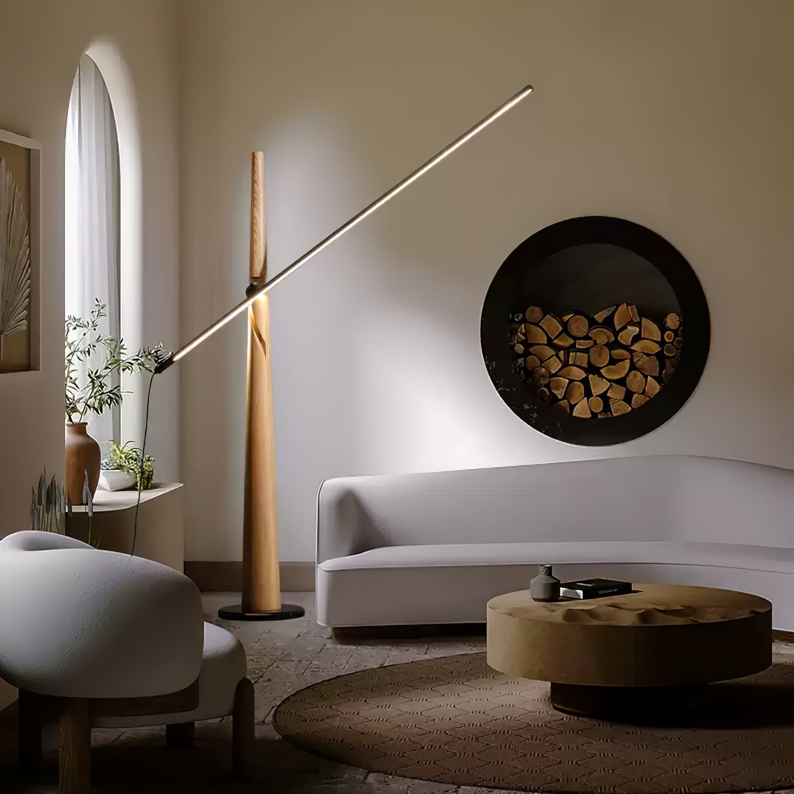Ovelila Minimalist Wood Floor Lamp-Neutral Decor