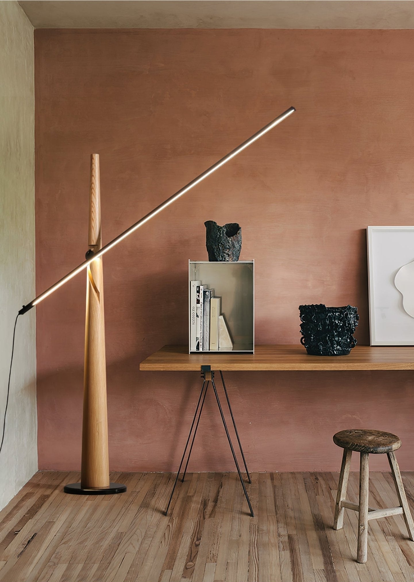 Ovelila Minimalist Wood Floor Lamp-Neutral Decor
