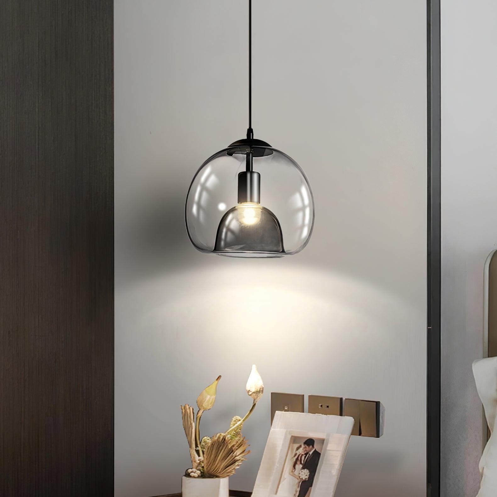 Qev Nordic Art Pearl Glass Pendant Lamp-Neutral Decor