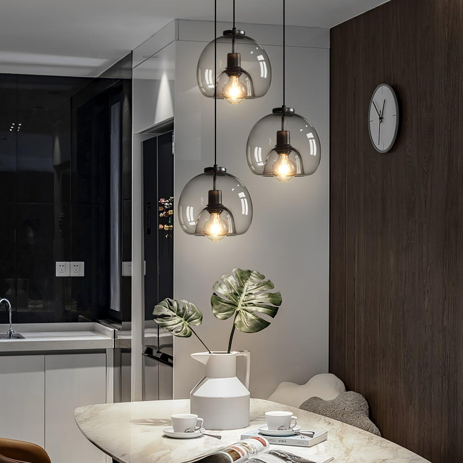 Qev Nordic Art Pearl Glass Pendant Lamp-Neutral Decor