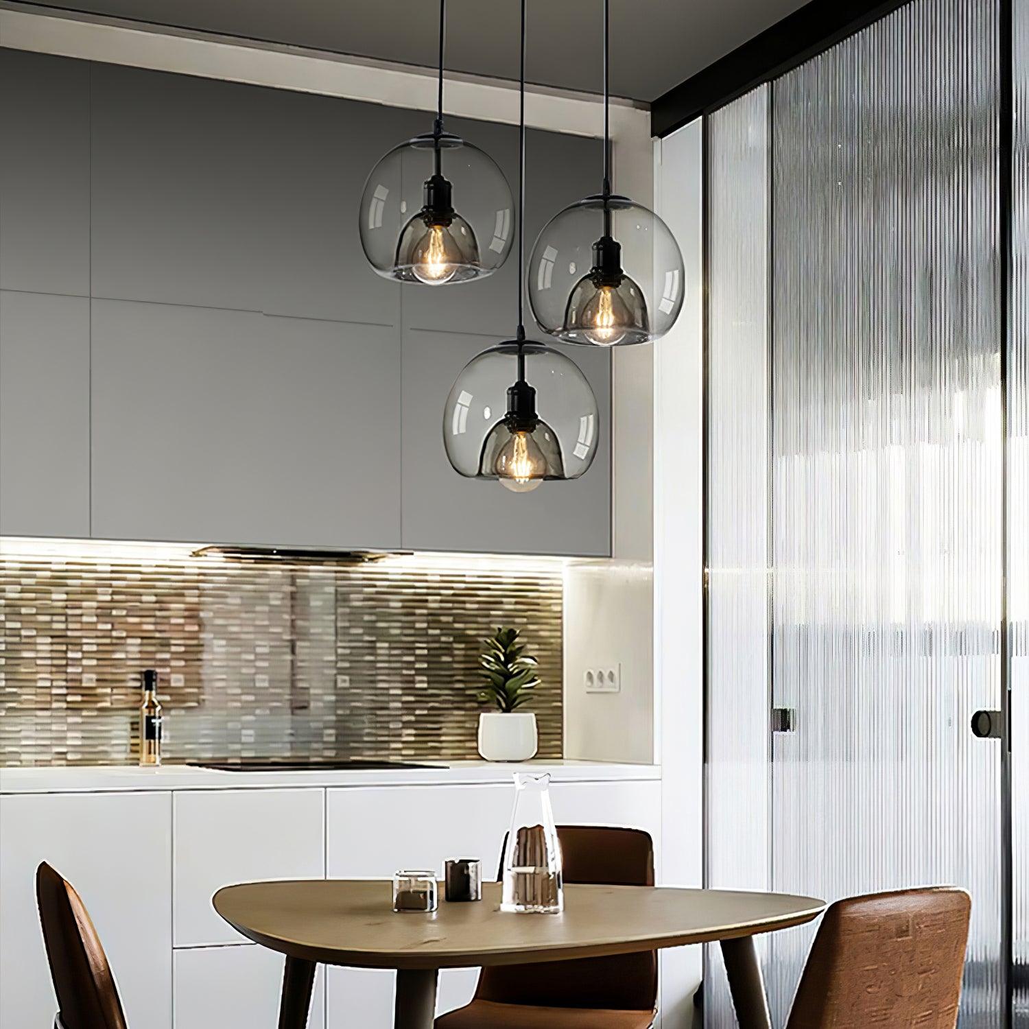 Qev Nordic Art Pearl Glass Pendant Lamp-Neutral Decor