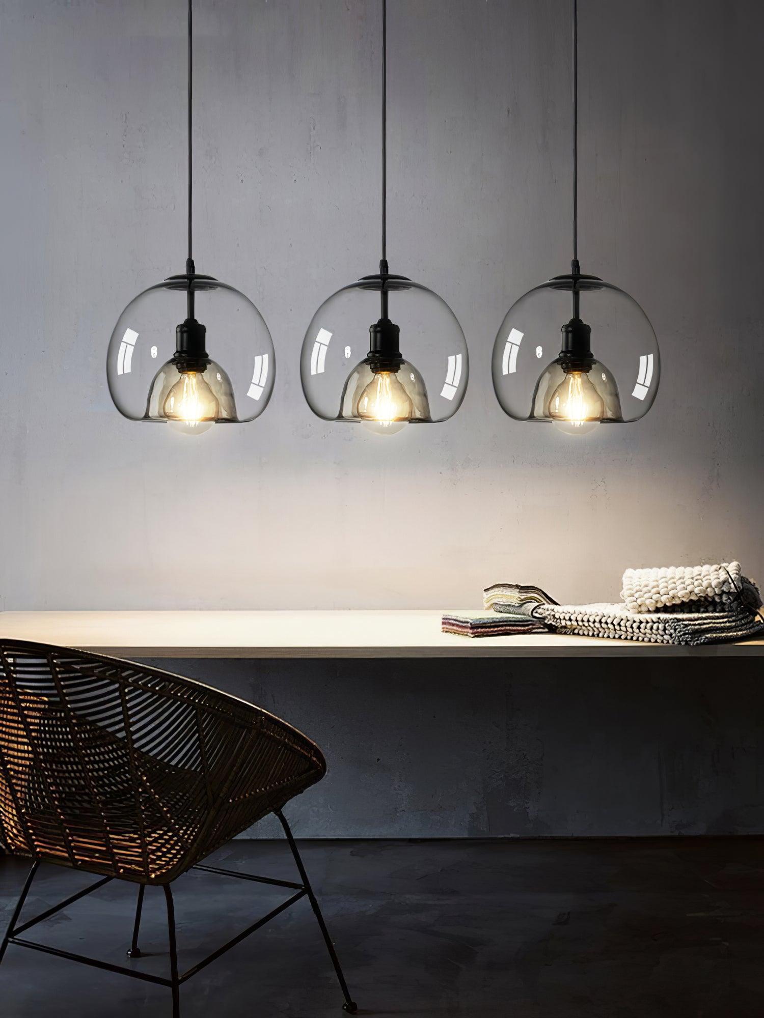 Qev Nordic Art Pearl Glass Pendant Lamp-Neutral Decor