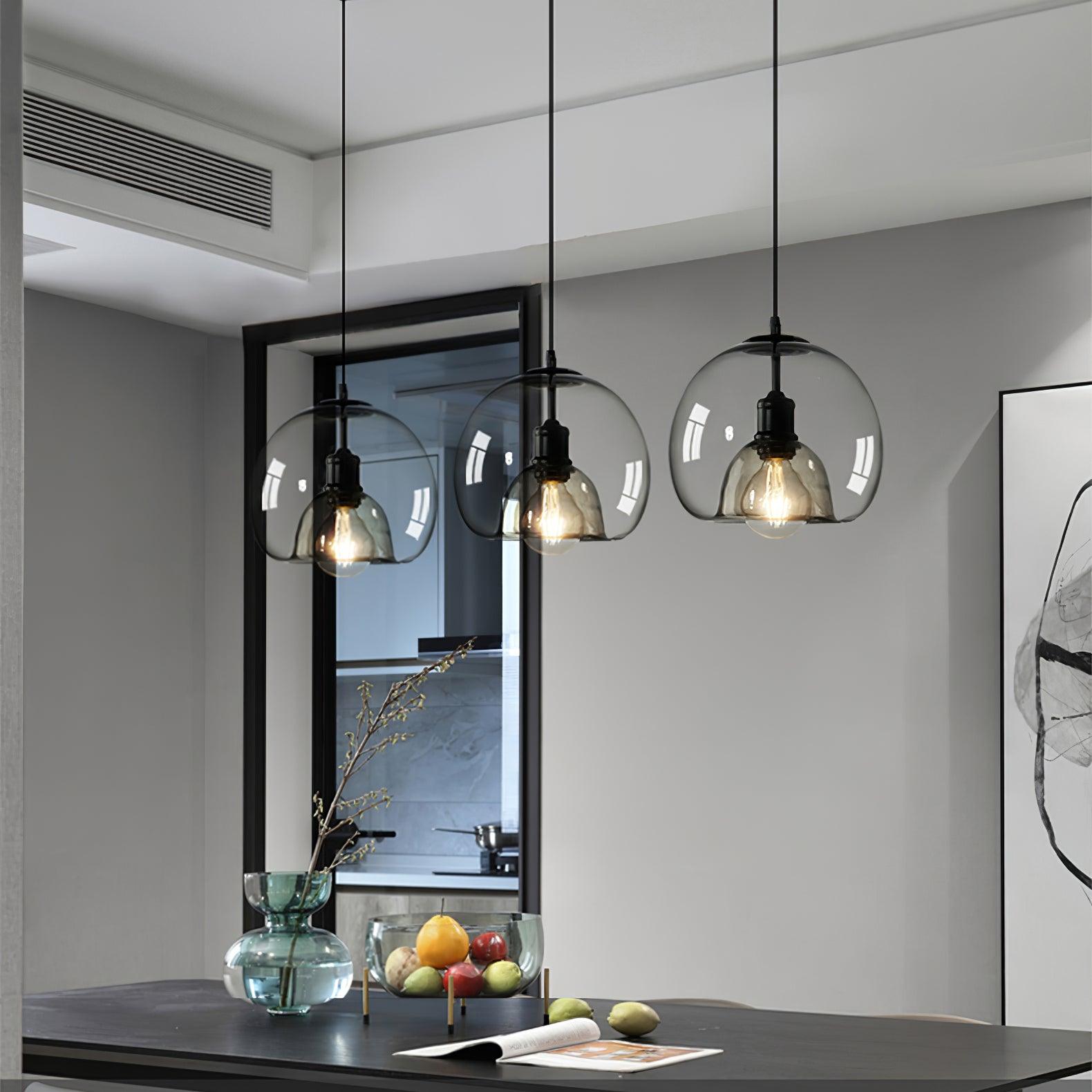 Qev Nordic Art Pearl Glass Pendant Lamp-Neutral Decor