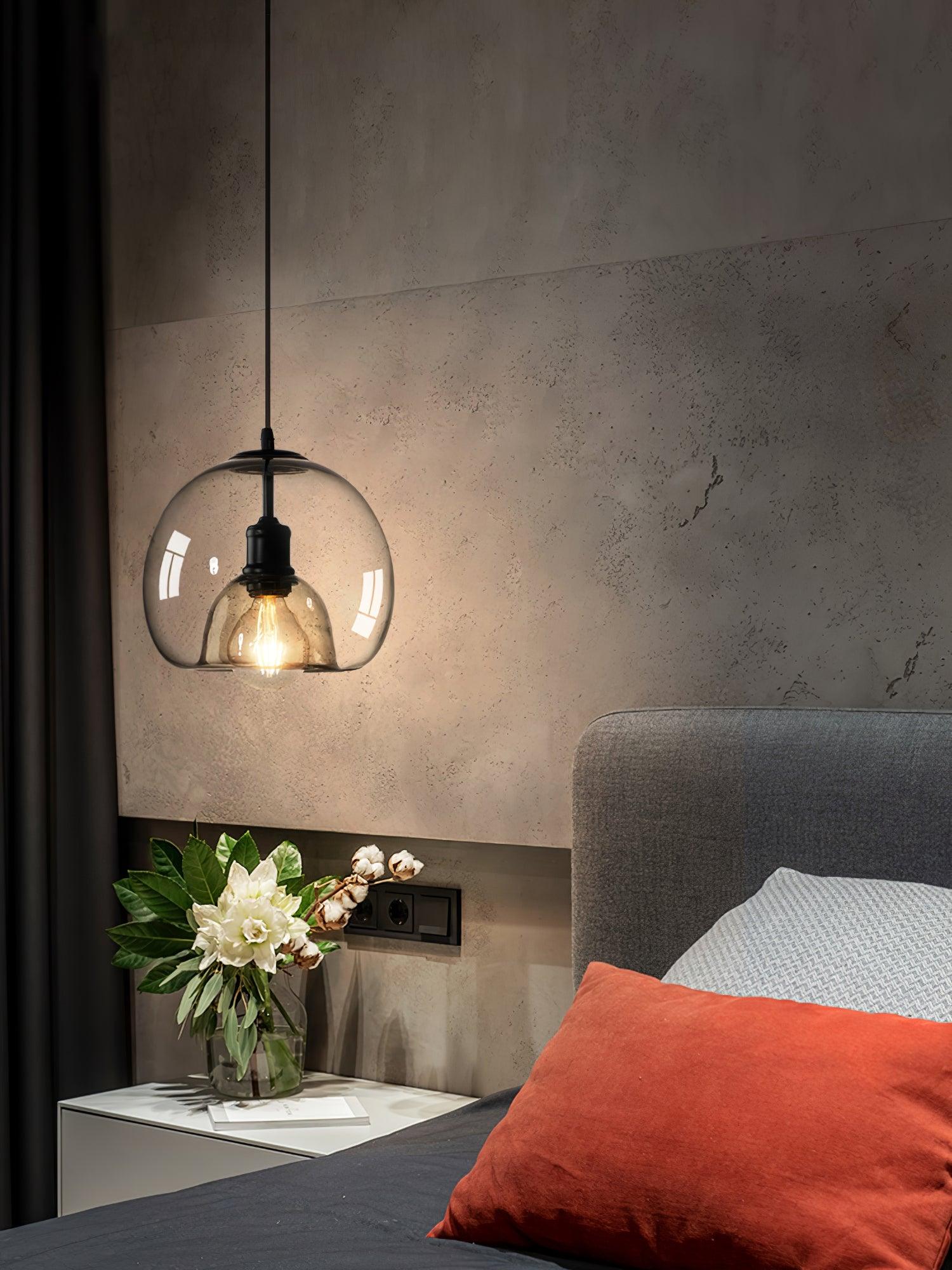 Qev Nordic Art Pearl Glass Pendant Lamp-Neutral Decor