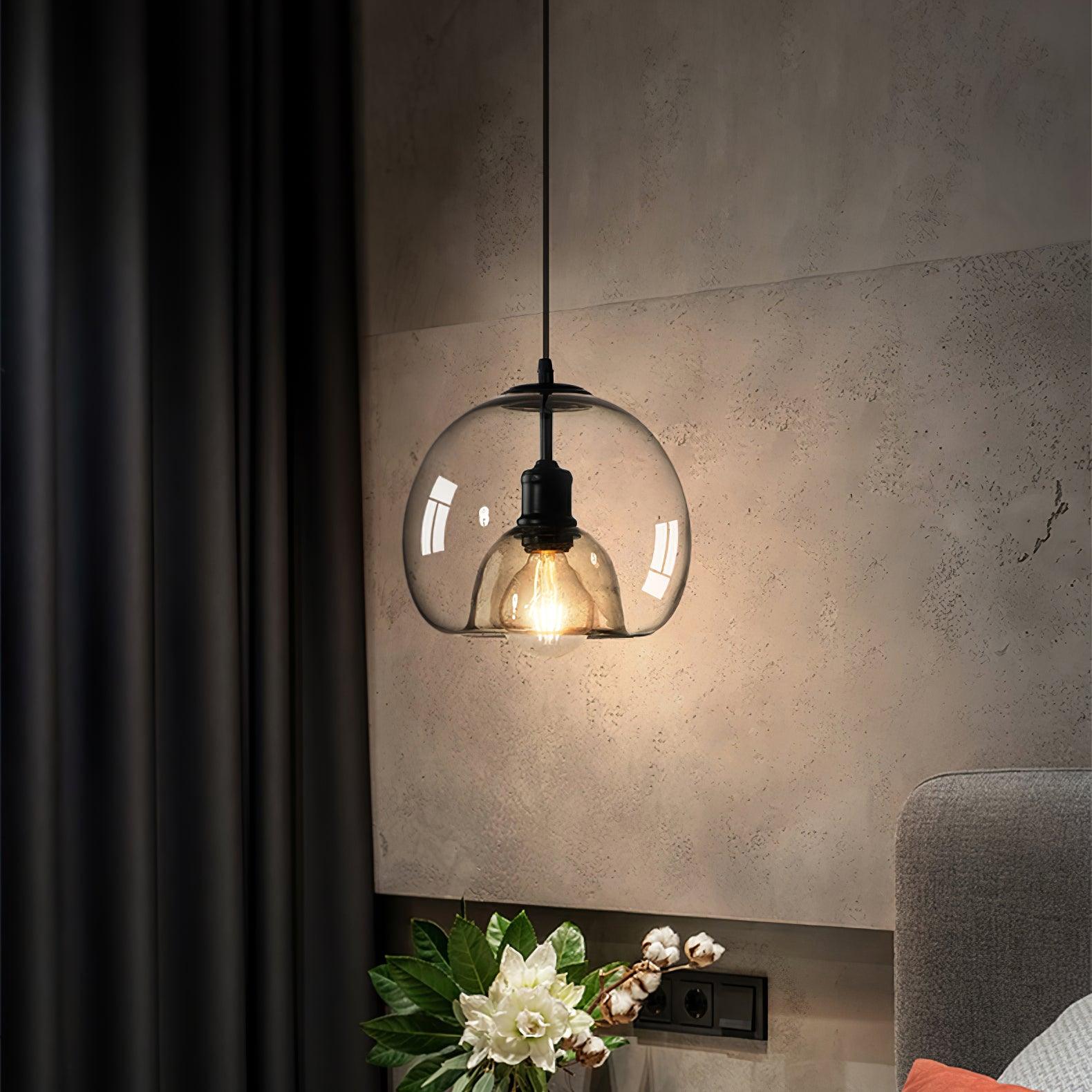 Qev Nordic Art Pearl Glass Pendant Lamp-Neutral Decor