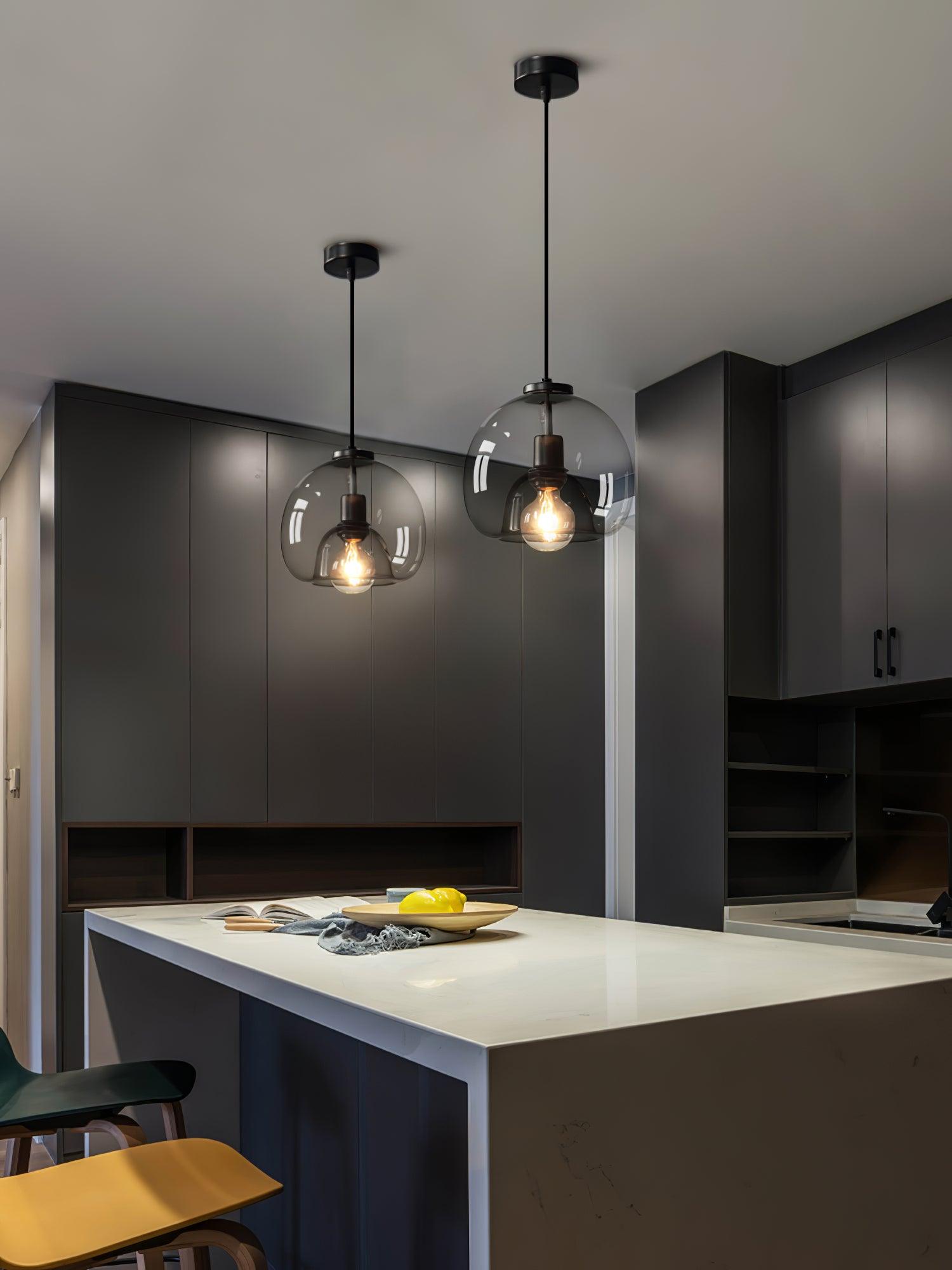 Qev Nordic Art Pearl Glass Pendant Lamp-Neutral Decor