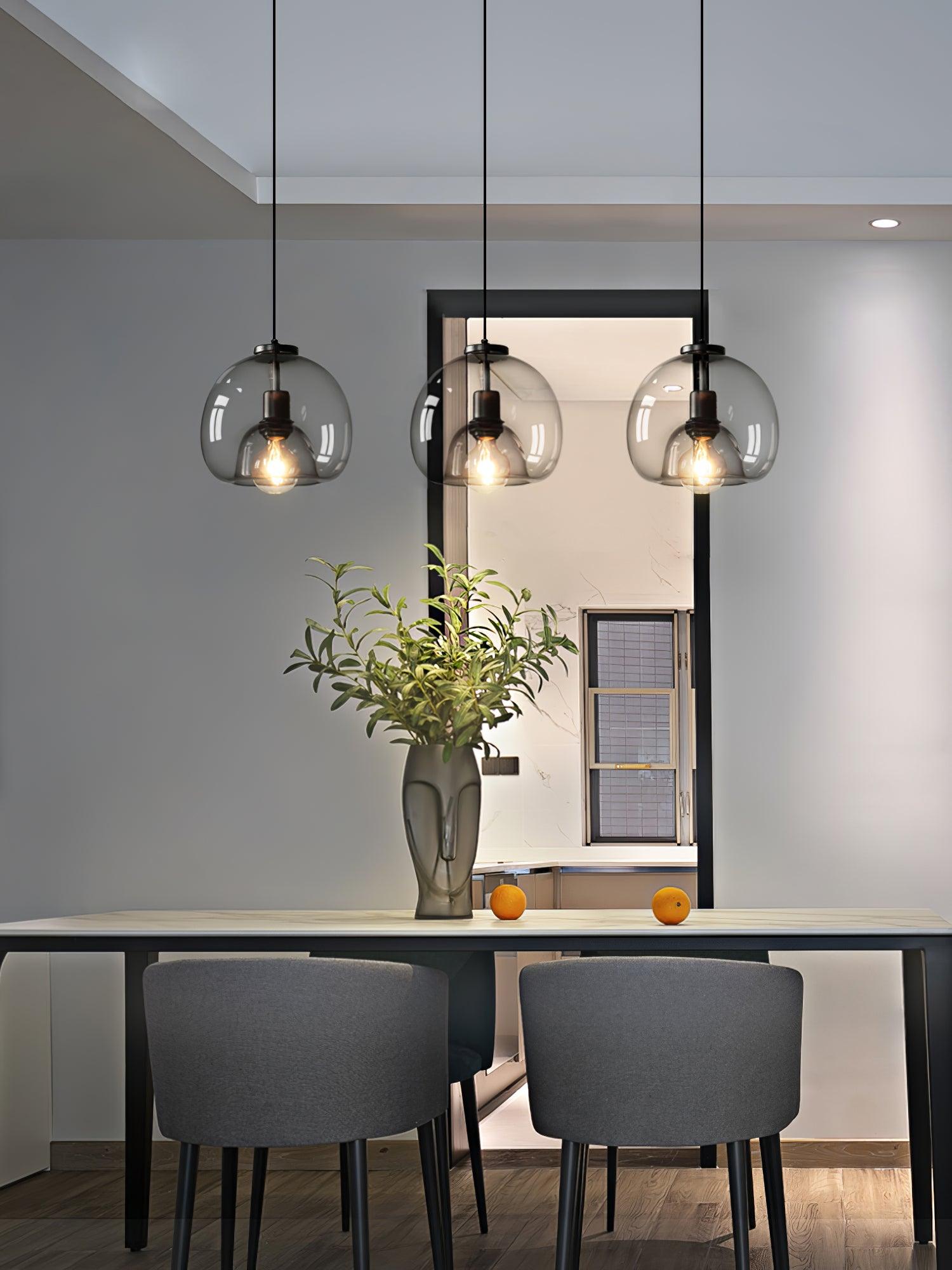 Qev Nordic Art Pearl Glass Pendant Lamp-Neutral Decor