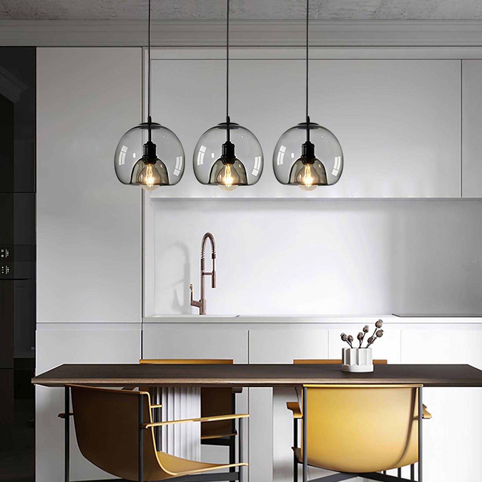 Qev Nordic Art Pearl Glass Pendant Lamp-Neutral Decor
