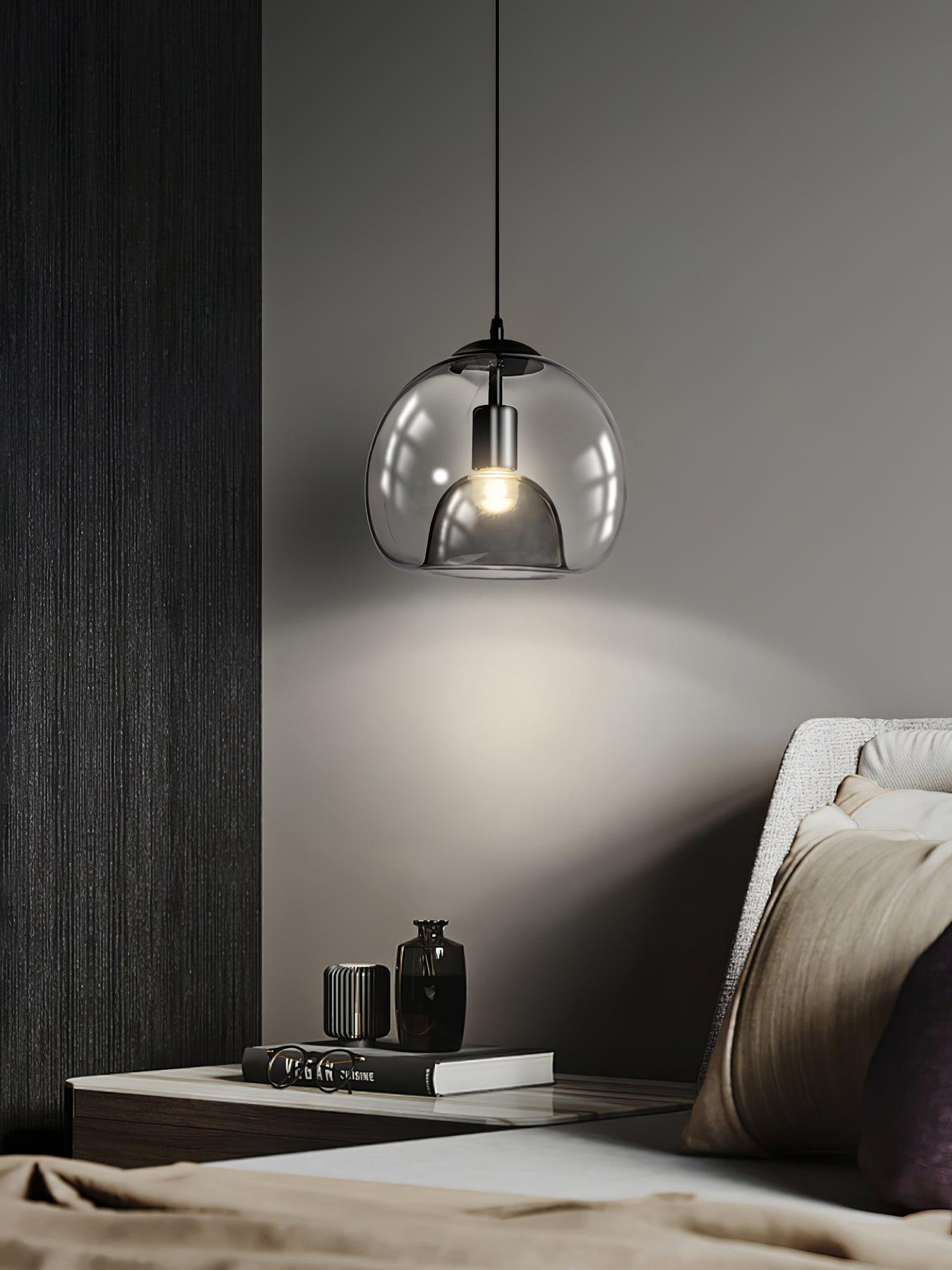 Qev Nordic Art Pearl Glass Pendant Lamp-Neutral Decor