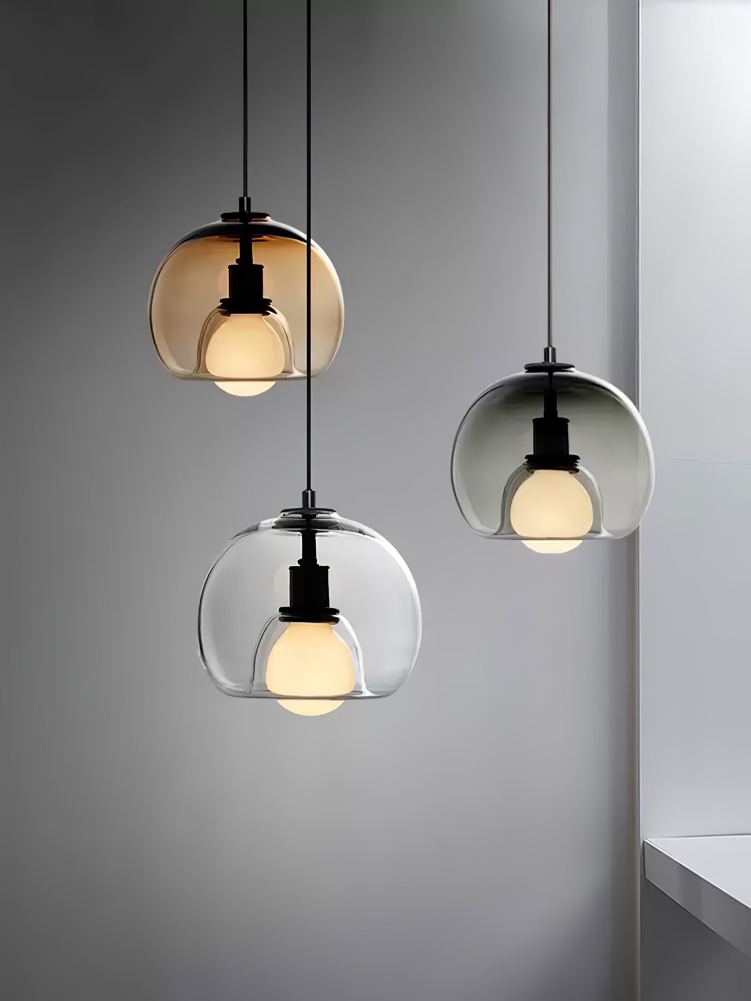 Eamver Glass Contemporary Pendant Light-Neutral Decor